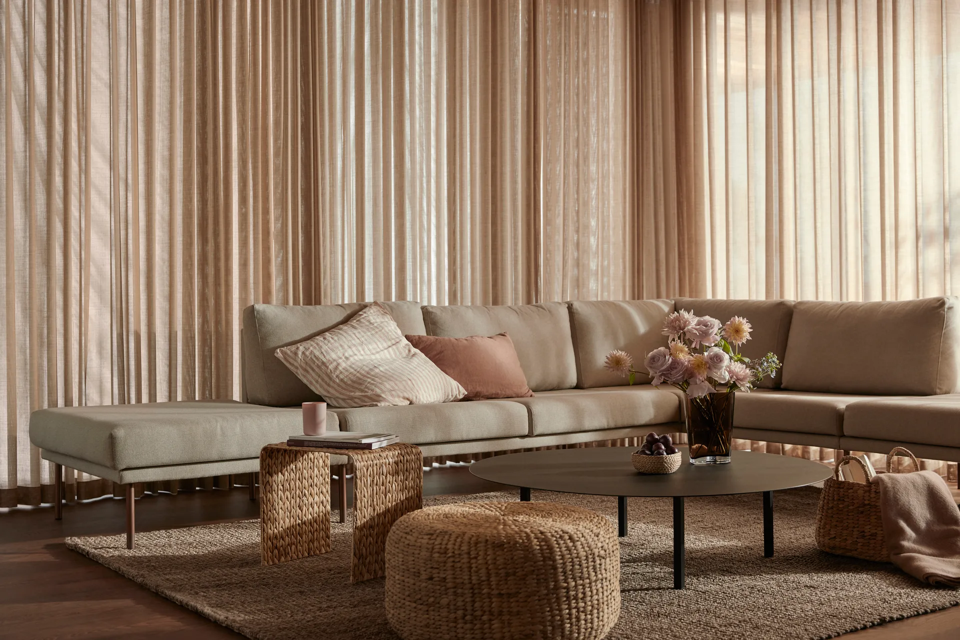 Lily sittpuff Ø59 cm, natural, vattenhyacint, rund Dixie