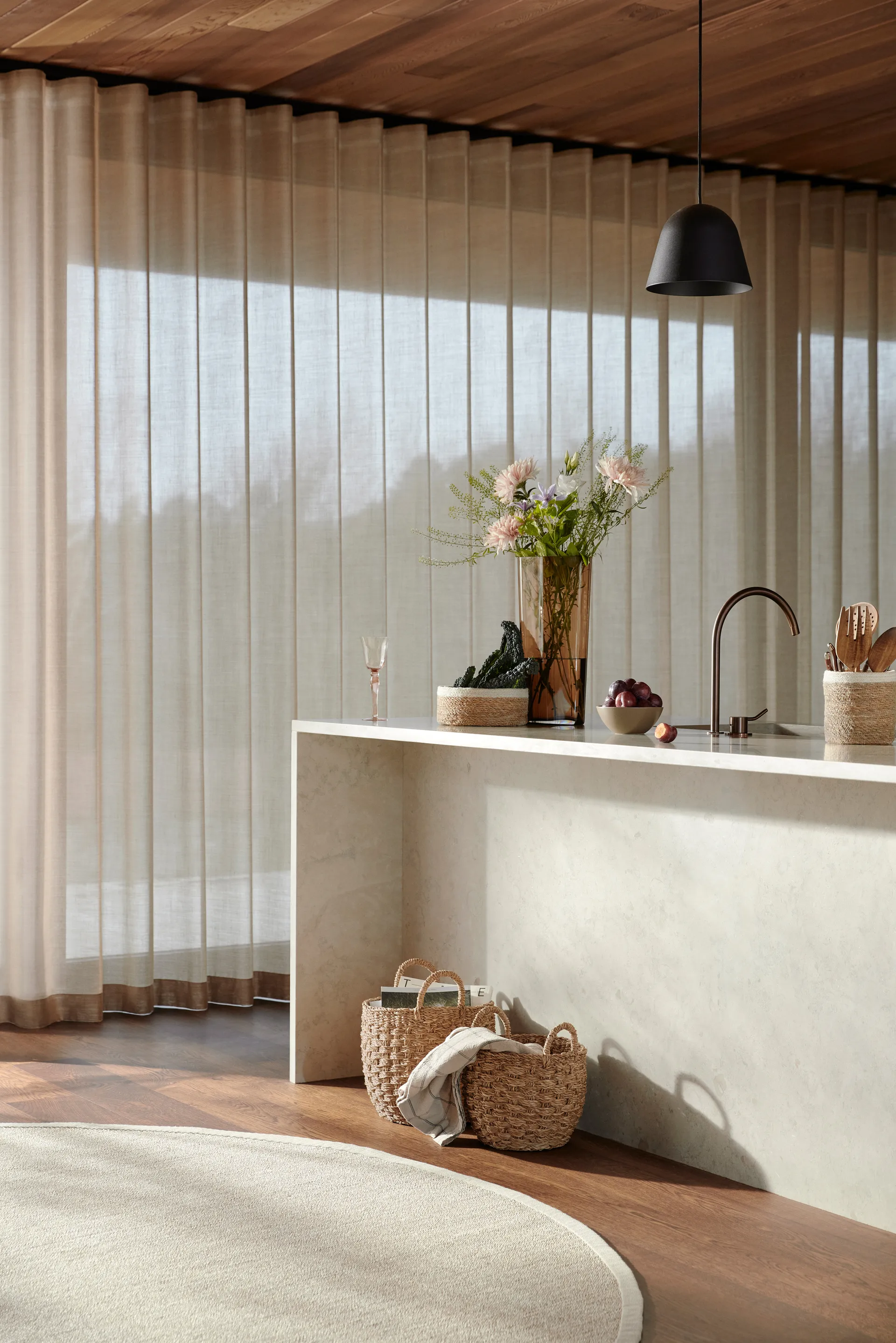 Sisal matta rund marble, Ø250 cm Dixie