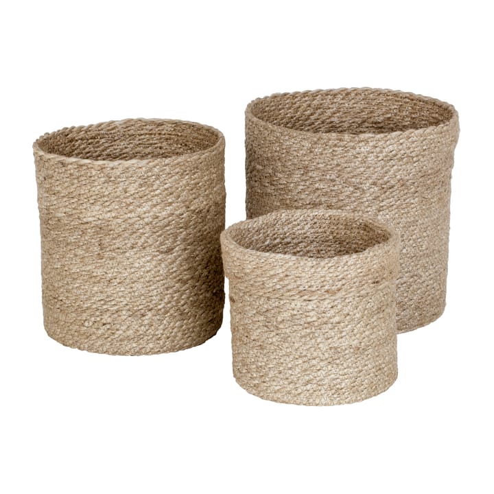 Twisted förvaringskorg large 3-pack - Natur-grå - Dixie