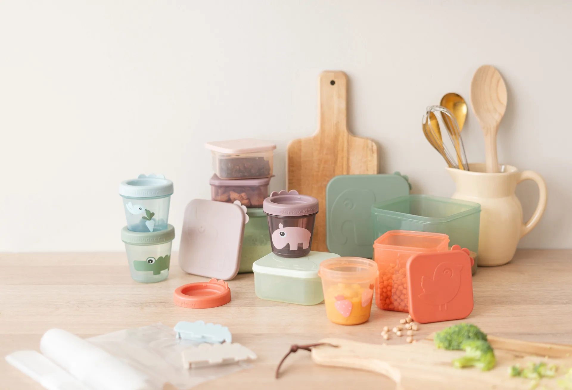 Croco matlåda 3-pack, Green Done by deer