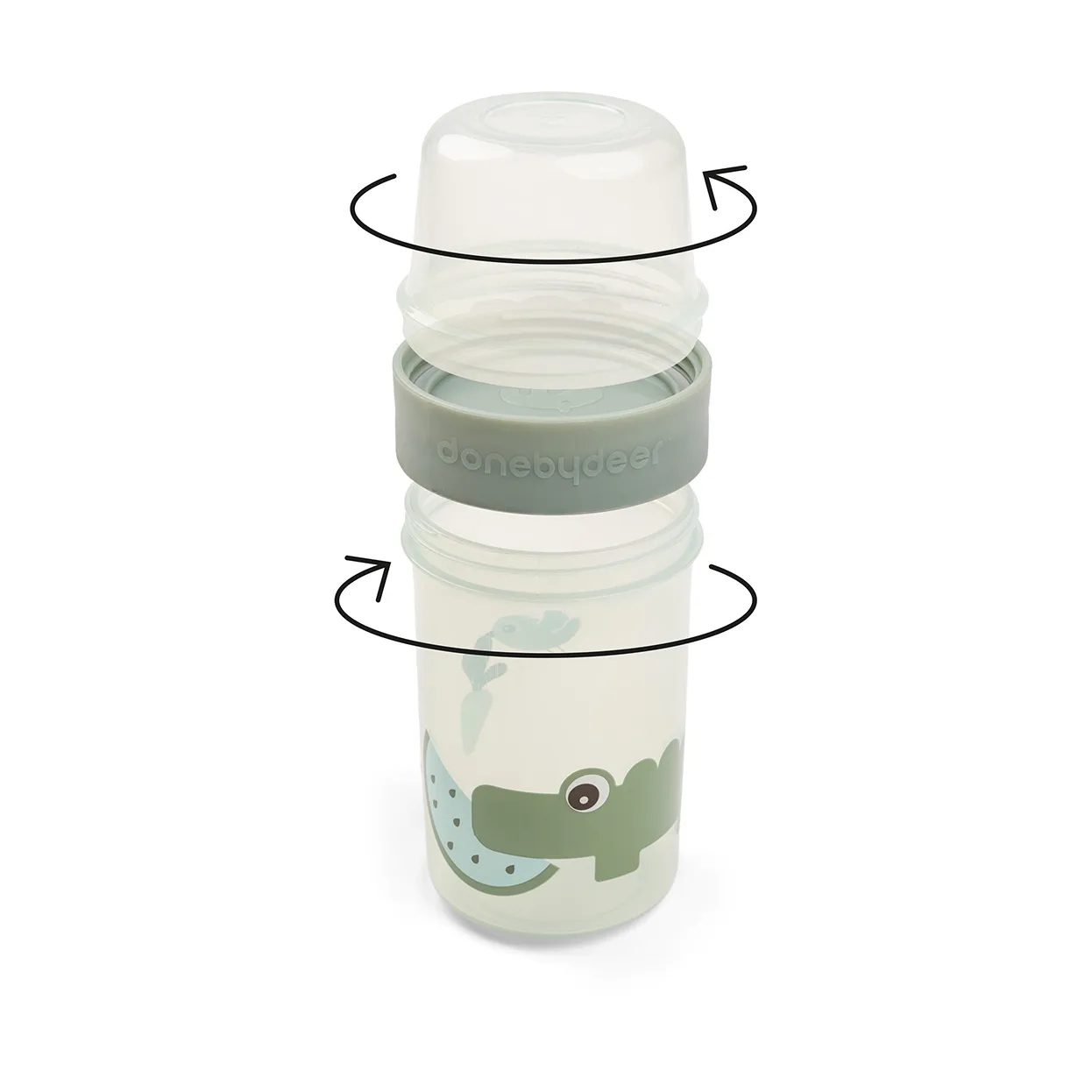 Croco To go 2-way bägare L, Green Done by deer