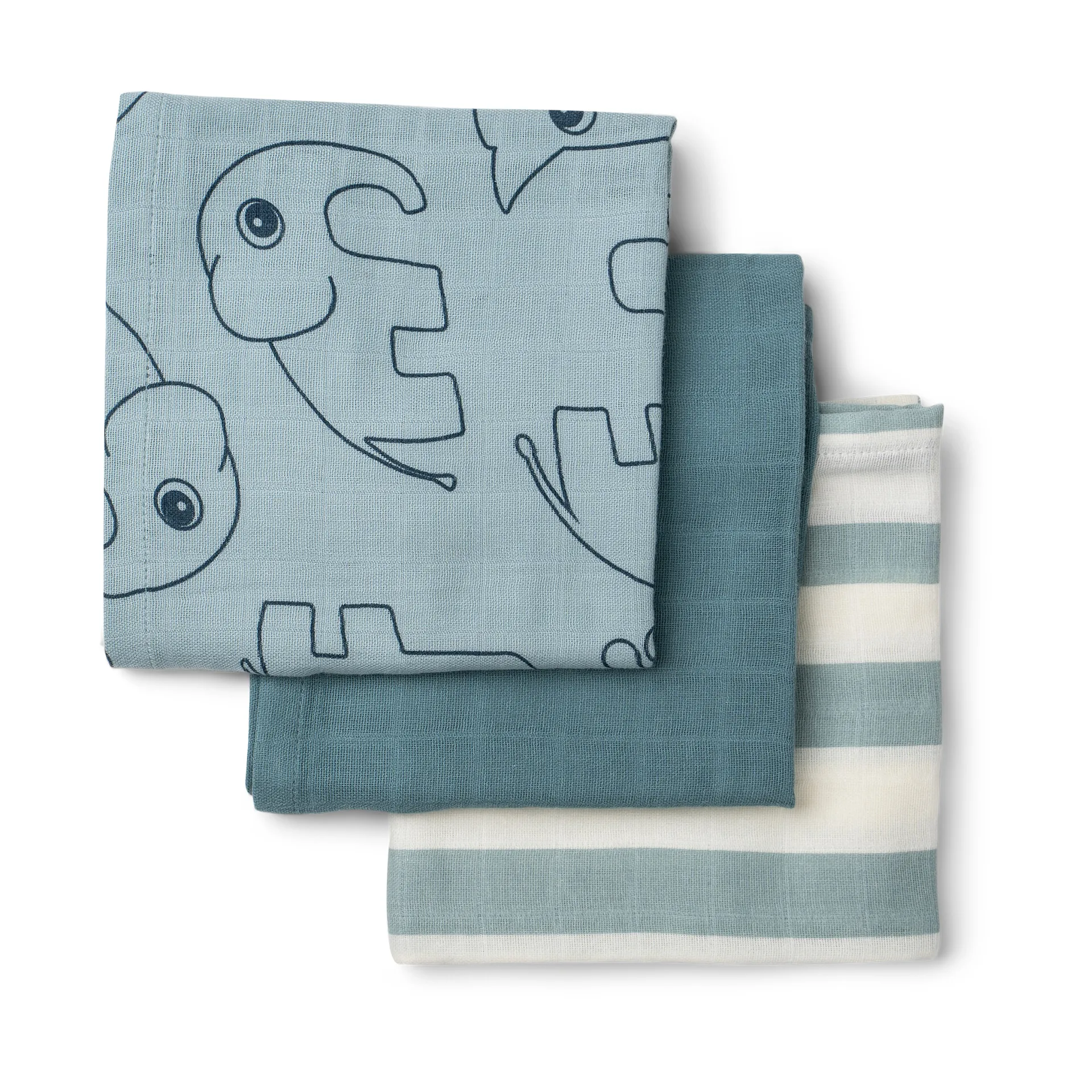 Deer Friends tvättlapp 3-pack, Blue Done by deer