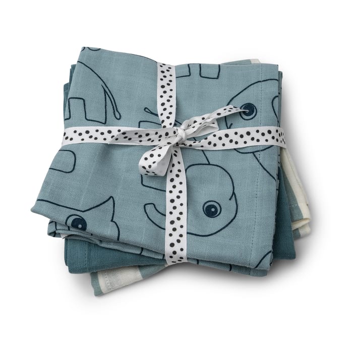 Deer Friends tvättlapp 3-pack, Blue Done by deer