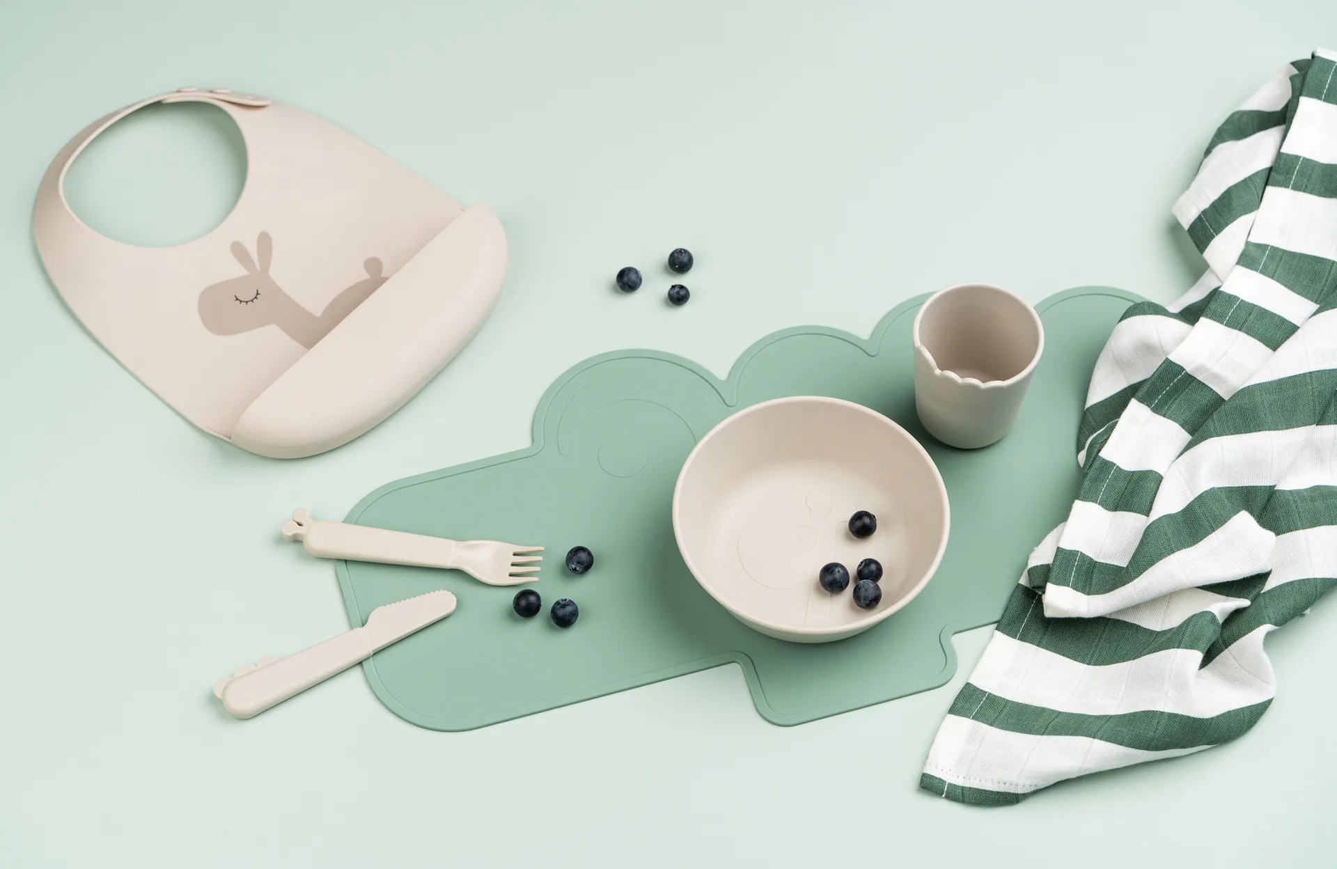 Deer Friends tvättlapp 3-pack, Green Done by deer