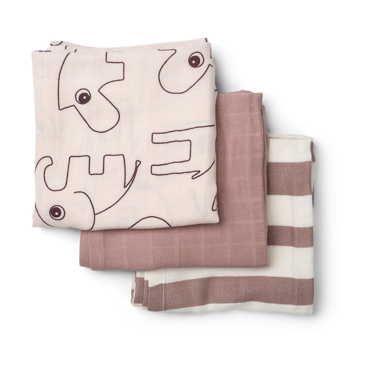 Done by deer Deer Friends tvättlapp 3-pack Powder | Skandinavisk Design | Kökshanddukar | Beige