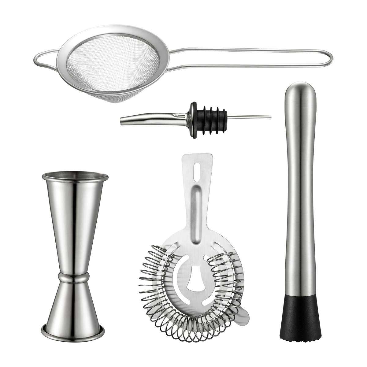 Dorre Bianca barset 5 delar Rostfritt stål | Skandinavisk Design | Vin- & bartillbehör | Silverfärgad