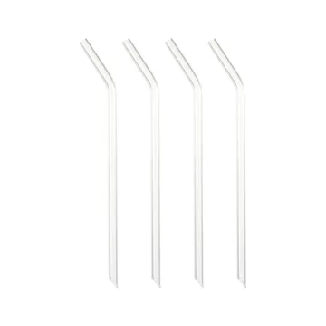 Dora drinkpinne sugrör glas 21 cm 4-pack - Böjd - Dorre