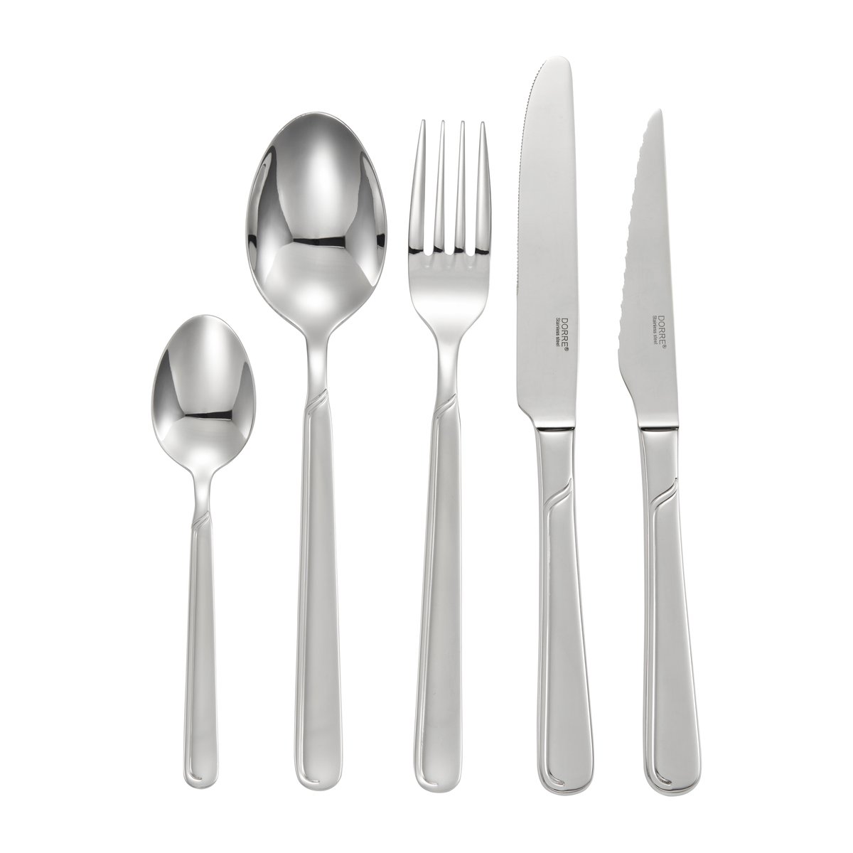Dorre Elisabeth bestickset rostfritt stål 60 delar | Skandinavisk Design | Bestickset | Silverfärgad
