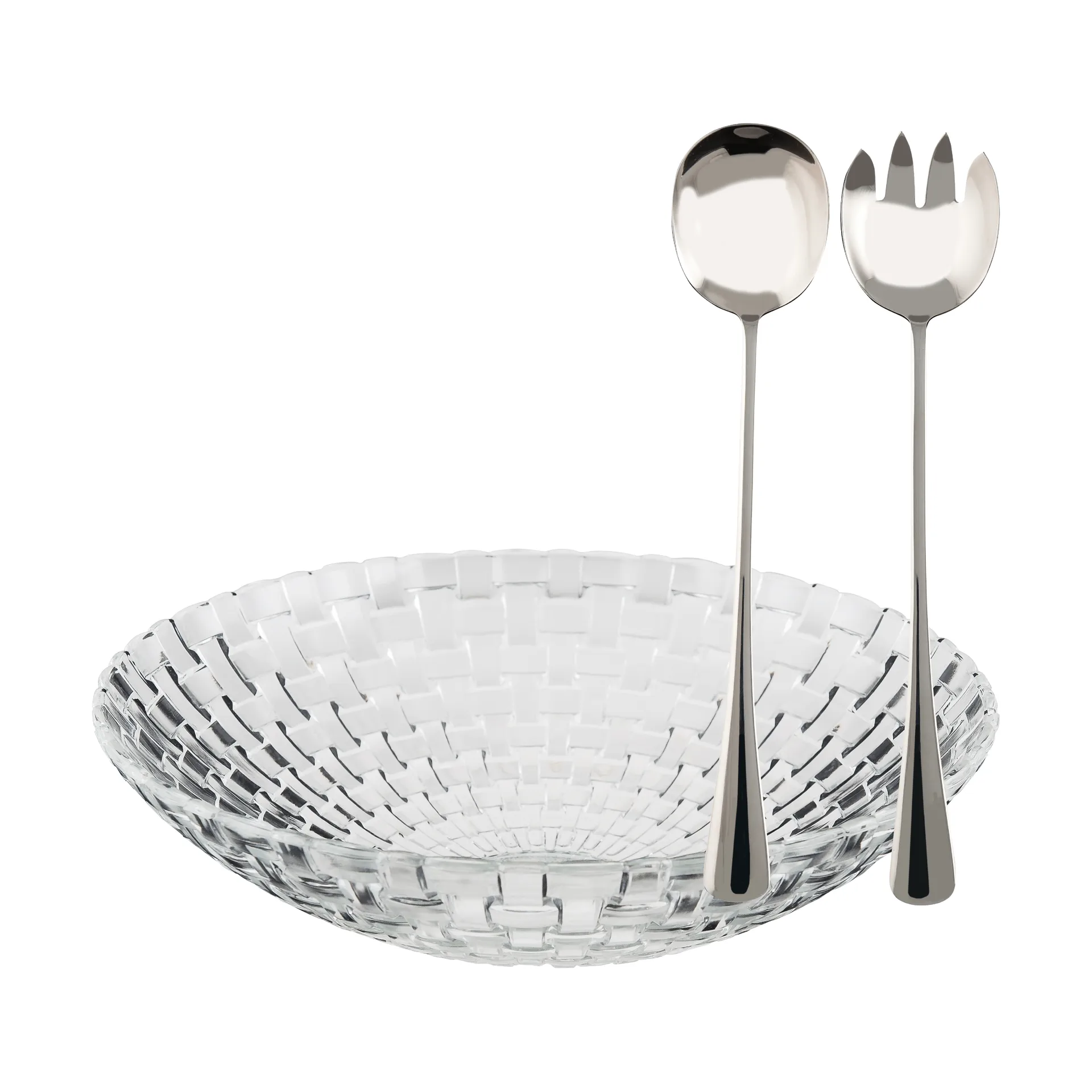 Glitter salladskålset, Glas-rostfritt stål, 3 delar Dorre