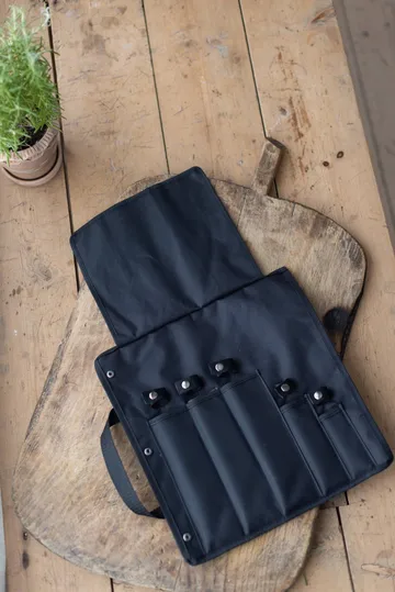 Kadi knivväska - Svart nylon, 5 knivfack - Dorre