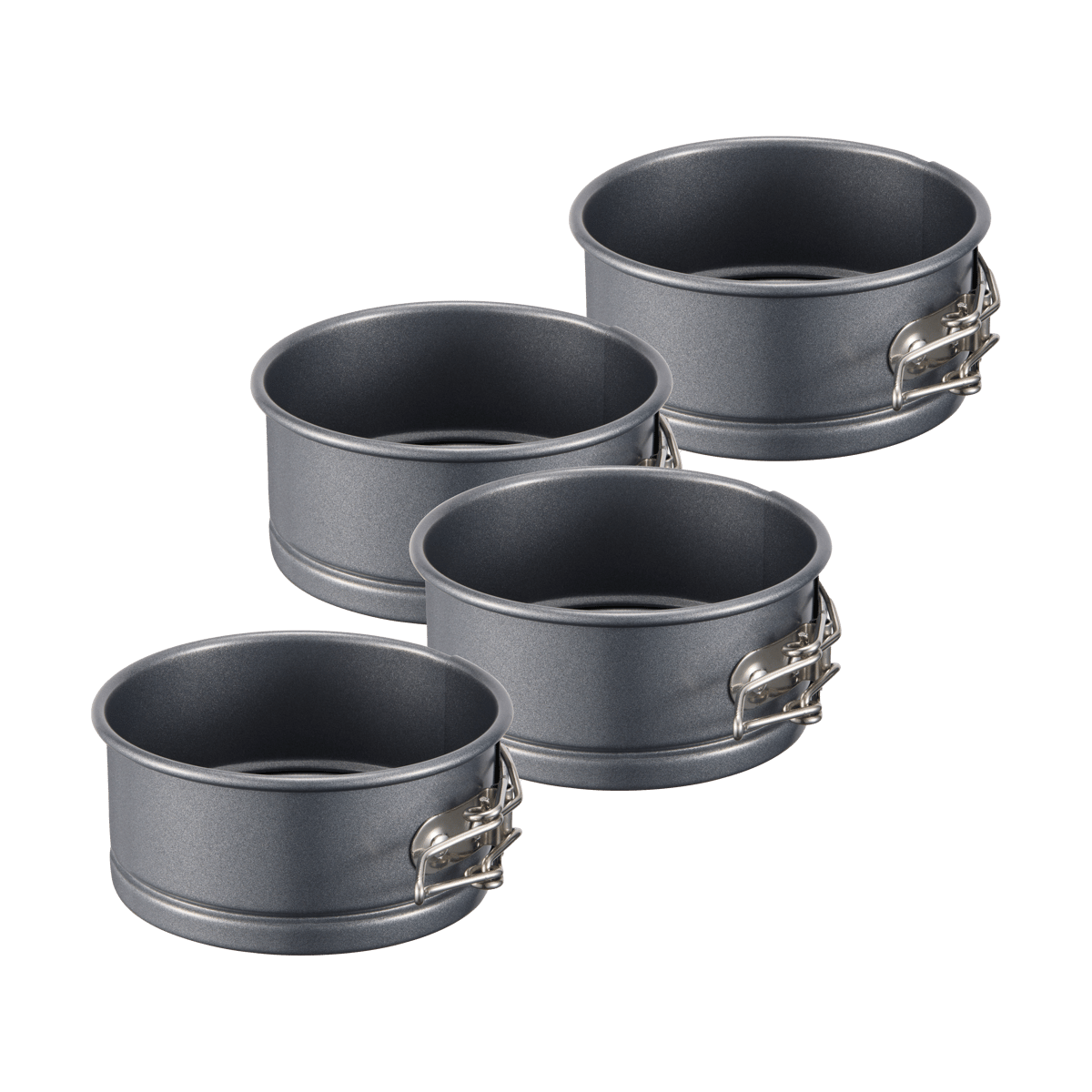 Dorre Karabo mini springform kolstål 4-pack 10 cm | Skandinavisk Design | Springformar | Grå