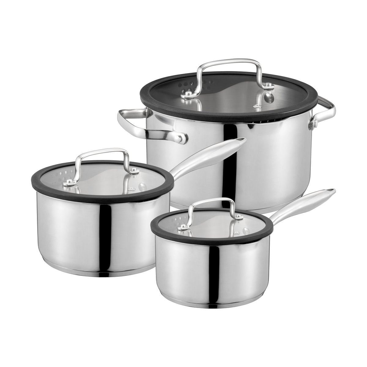 Dorre Karla kastrulset 3 delar Silver | Skandinavisk Design | Kastruller | Silverfärgad