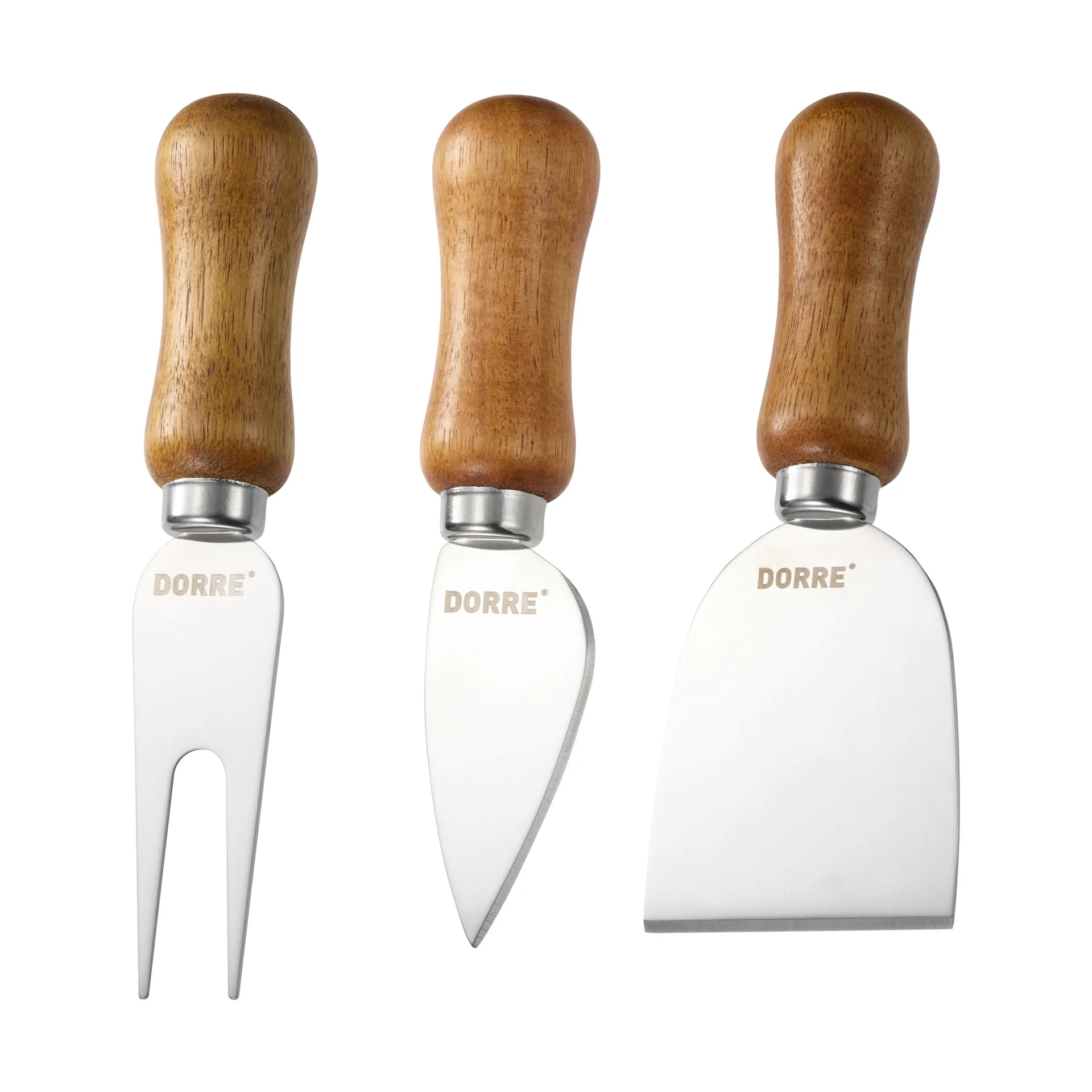 Olva ostknivsset, Akaciaträ, rostfritt stål, 3 delar, 13 cm Dorre