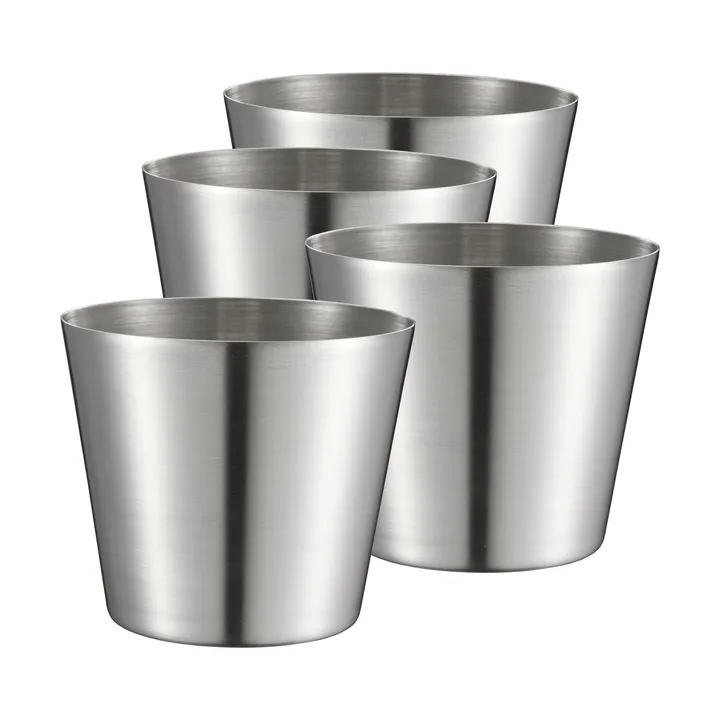 Peg pommes-/ serveringskopp - Rostfritt stål, 4-pack, Ø9,5 cm - Dorre
