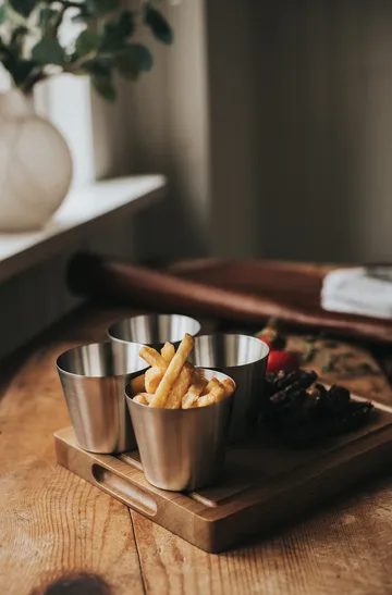 Peg pommes-/ serveringskopp - Rostfritt stål, 4-pack, Ø9,5 cm - Dorre