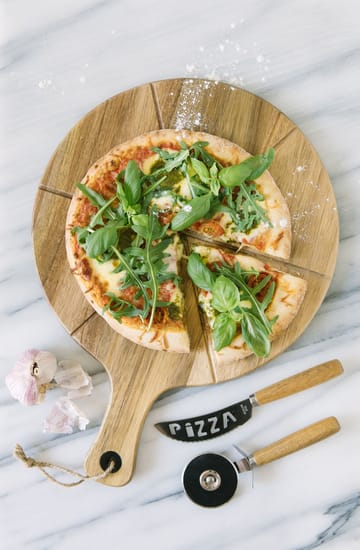Pino pizzaset kniv och pizzaskärare - Akacia-rostfritt stål - Dorre