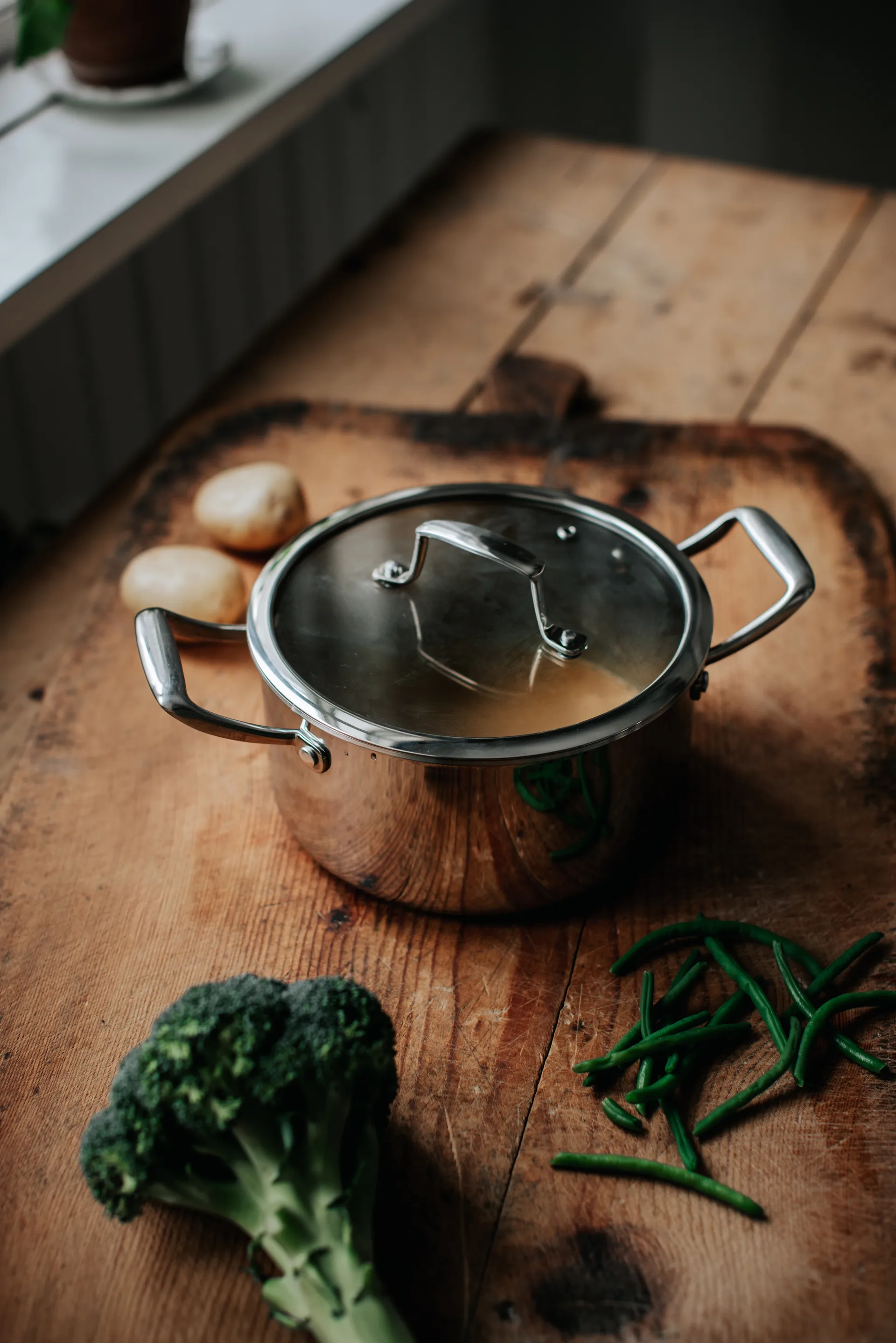 Trivence gryta, Rostfritt stål, glaslock, 3 L Dorre