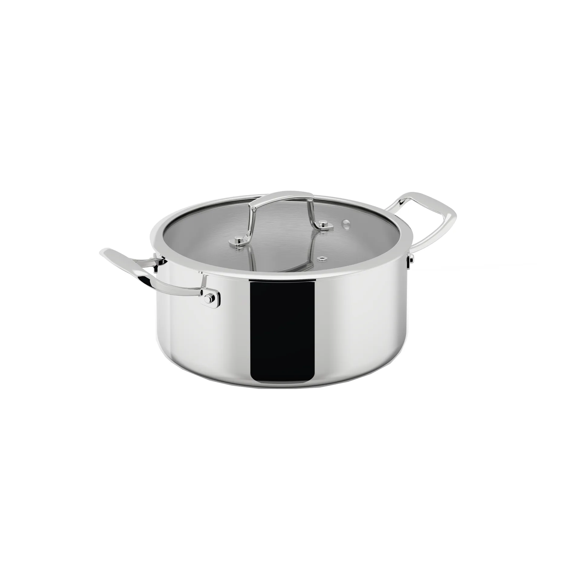 Trivence gryta, Rostfritt stål, glaslock, 5 L Dorre