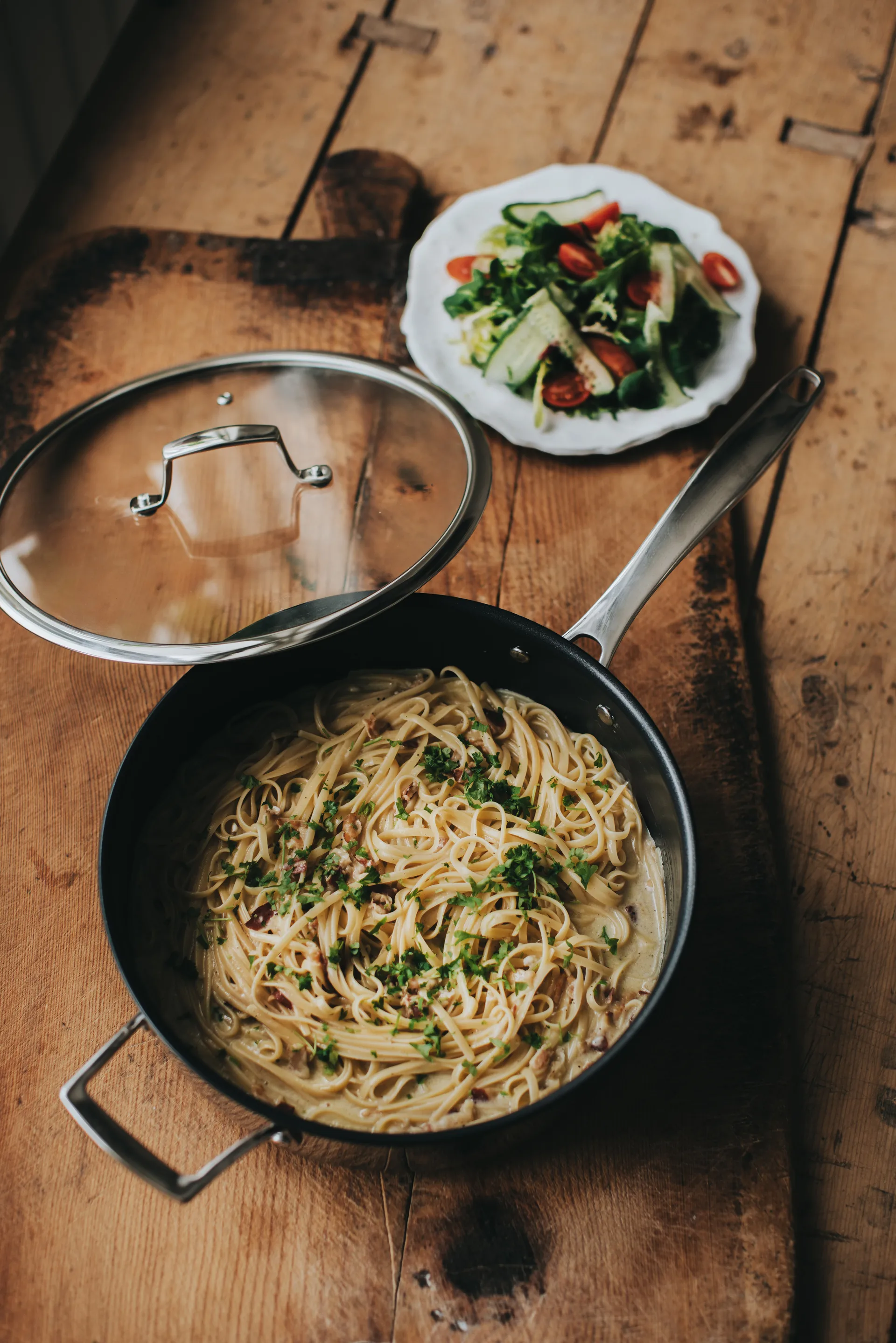 Trivence traktörpanna keramisk beläggning, Rostfritt stål, glaslock, Ø28 cm Dorre