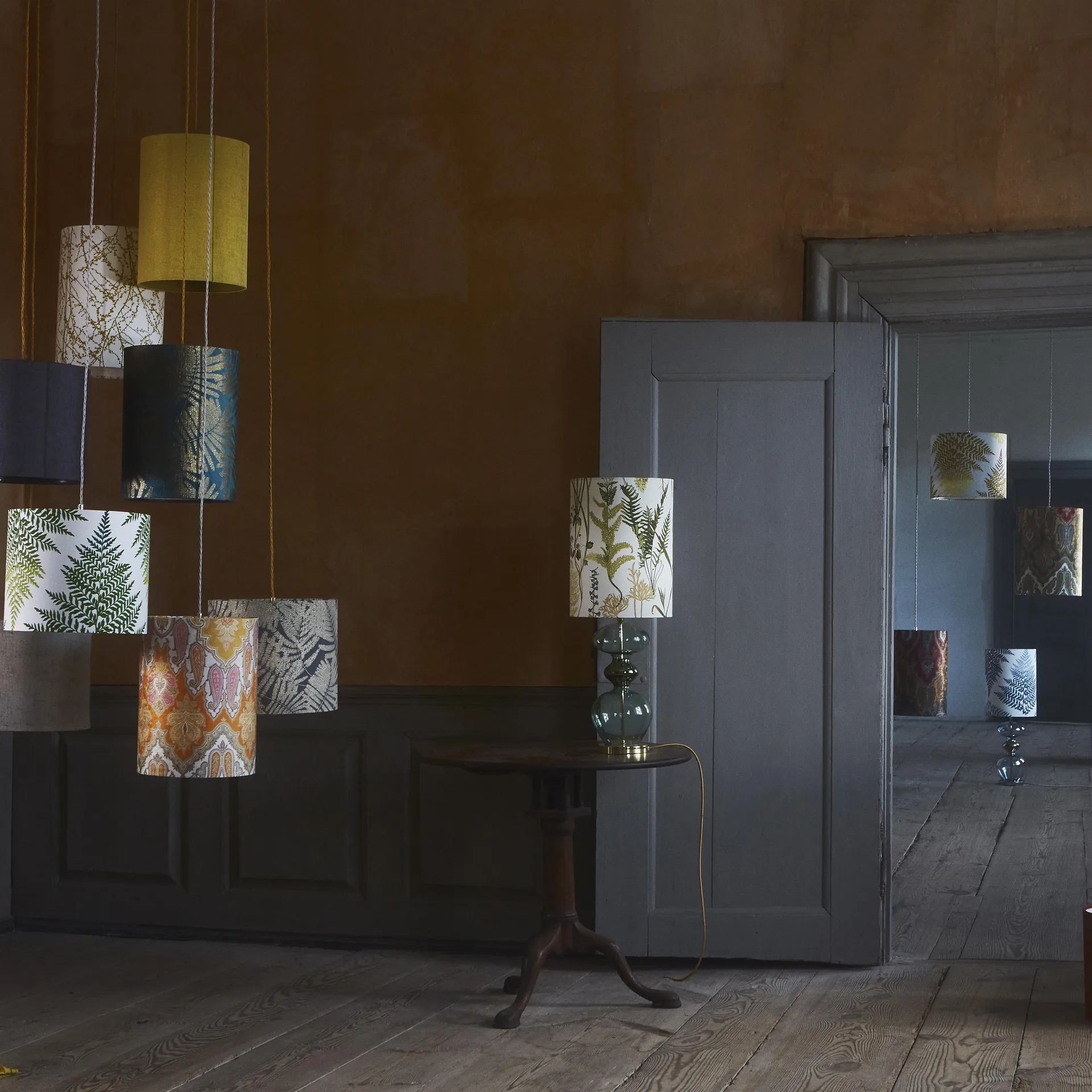 Fern leaves lampskärm Ø 30 cm, Teal EBB & FLOW