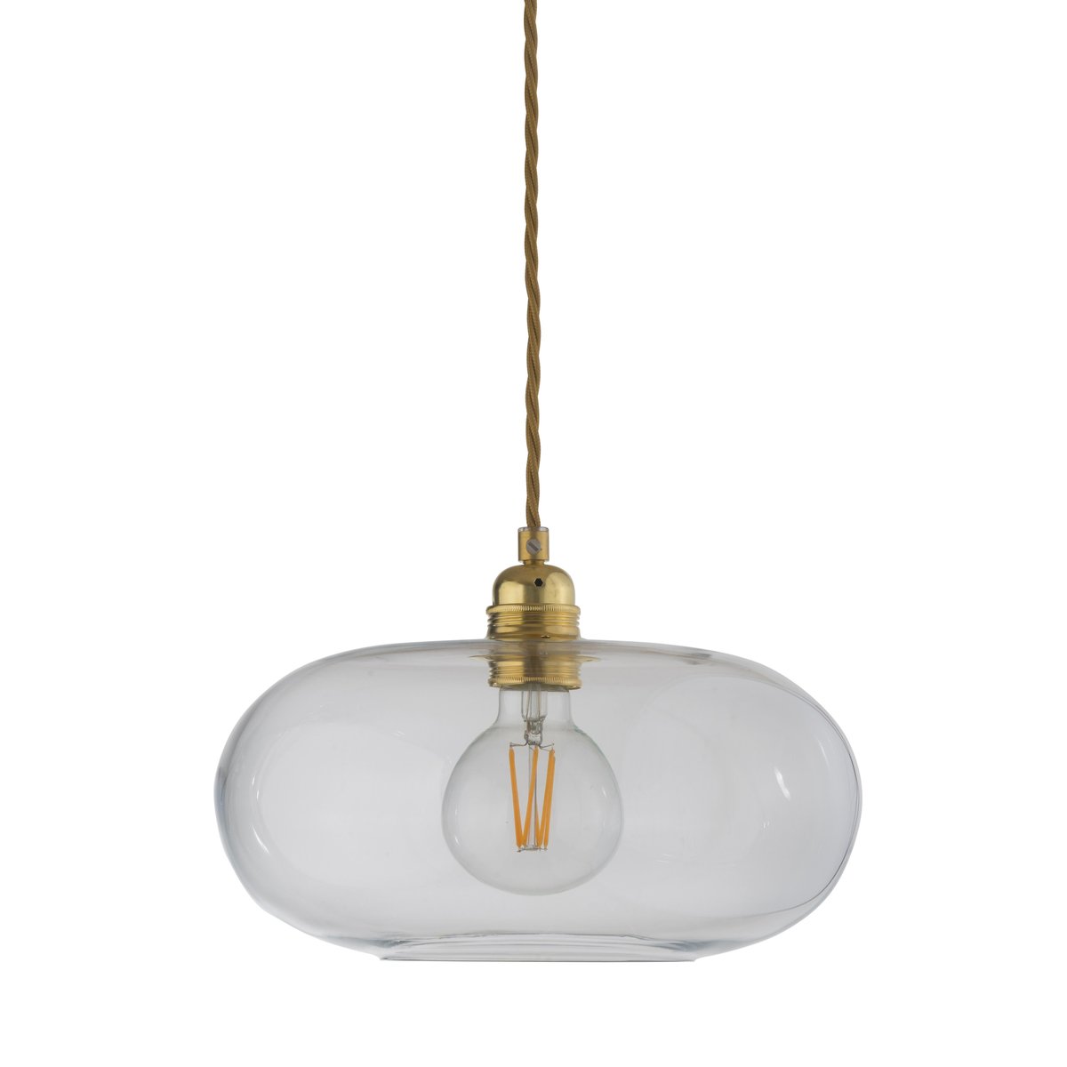 EBB & FLOW Horizon taklampa 29 cm Klar m. guldsladd