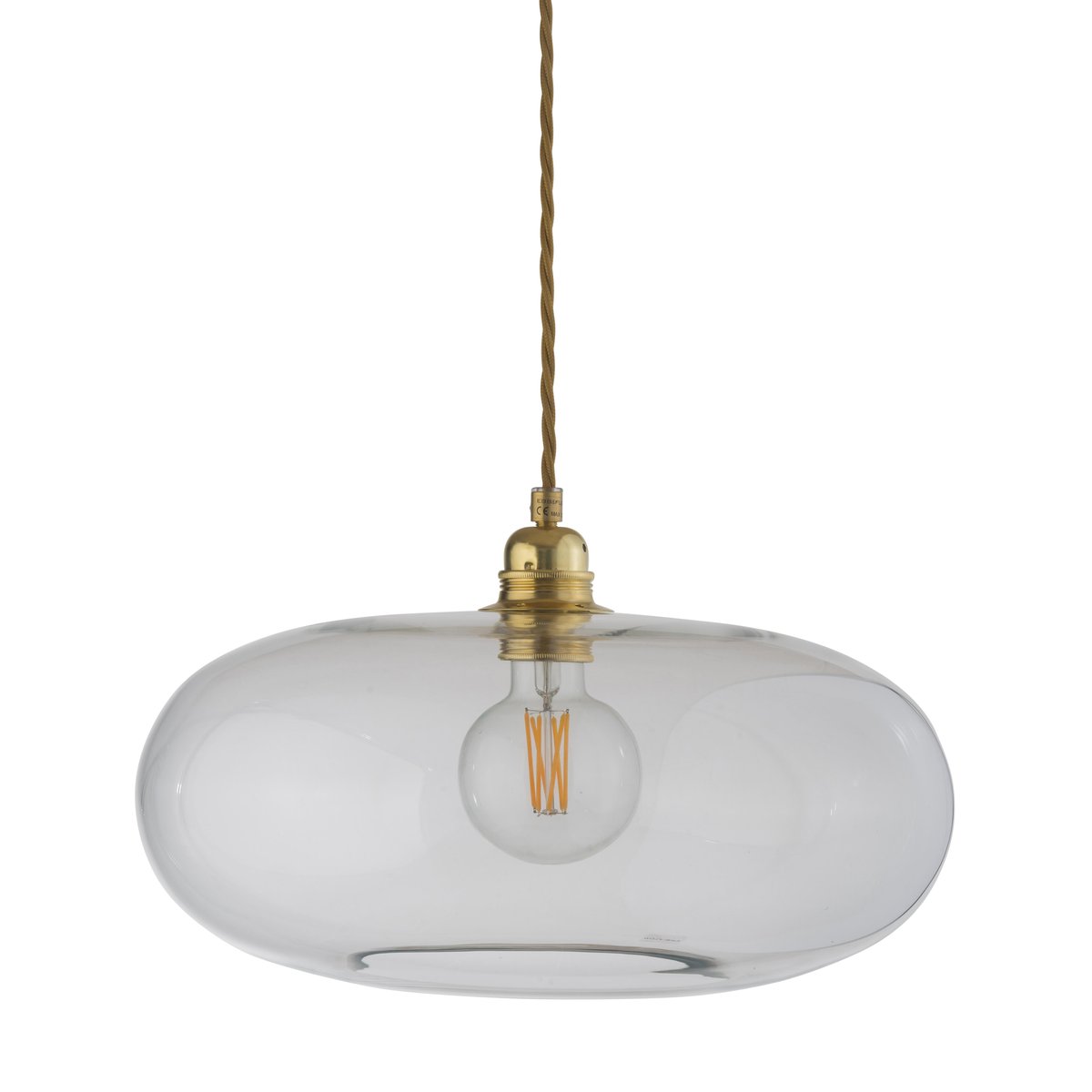 EBB & FLOW Horizon taklampa 36 cm Klar m. guldsladd