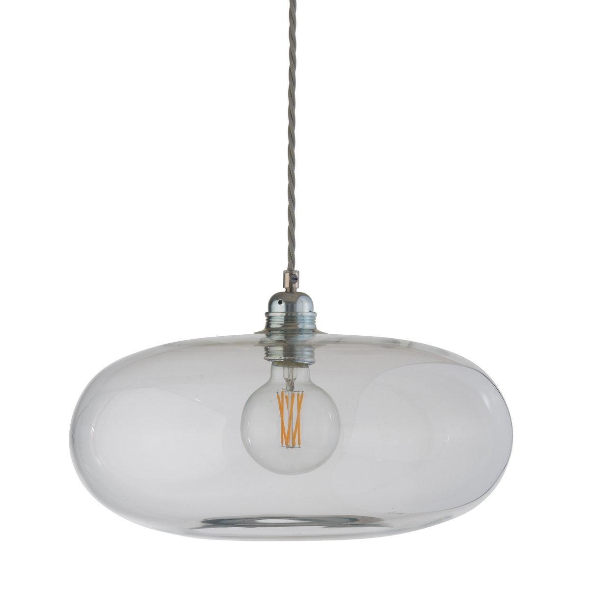 EBB & FLOW Horizon taklampa 36 cm Klar m. silversladd