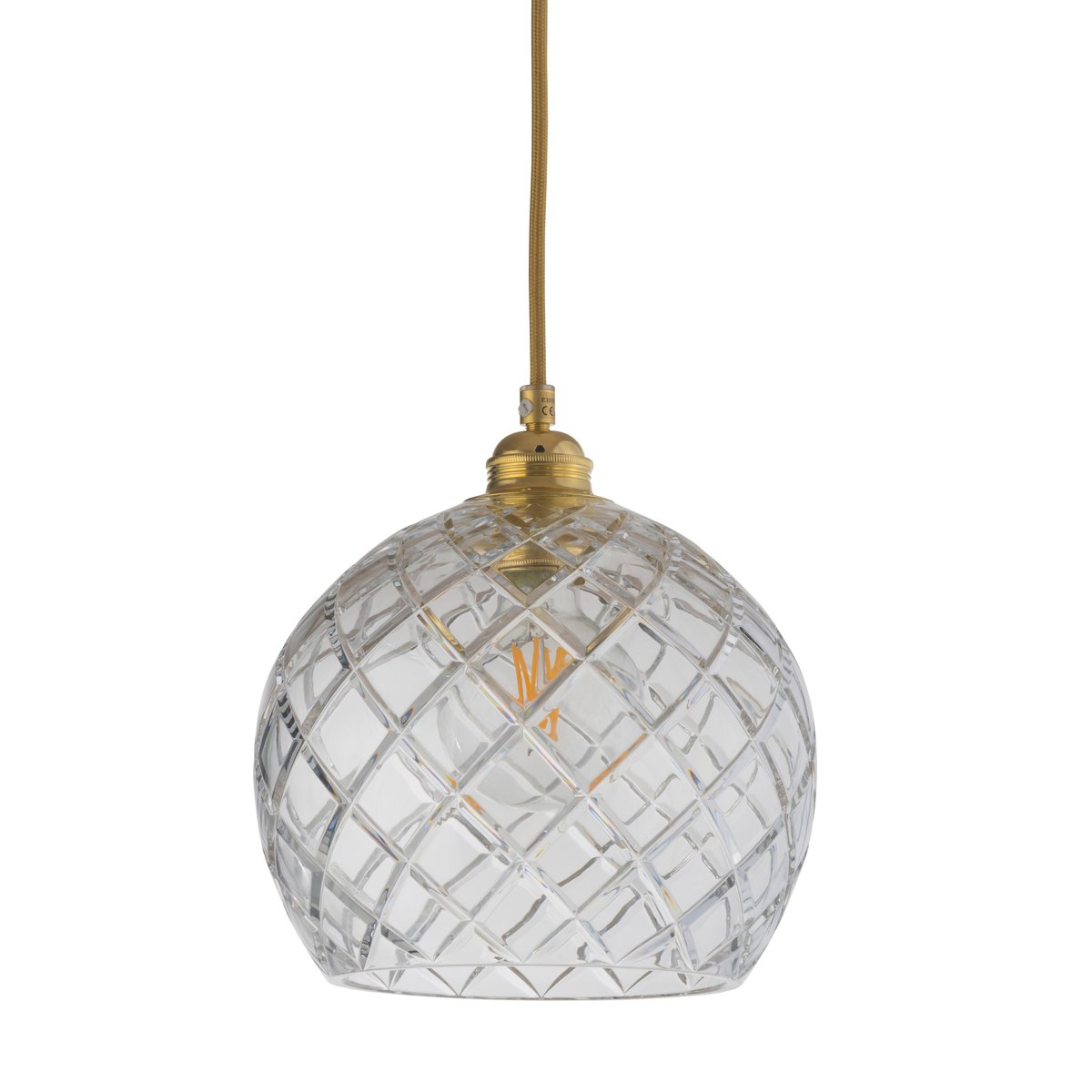 EBB & FLOW Rowan taklampa Crystal 22 cm Medium check m. guldsladd