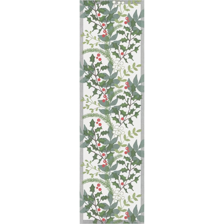 Julia bordslöpare 35x120 cm - Vit-grön - Ekelund