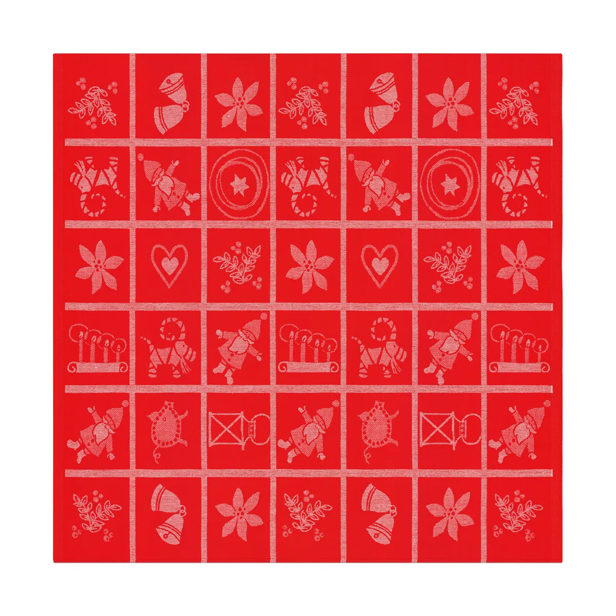 Ekelund Linneväveri Adventruta bordsduk 80x80 cm Röd