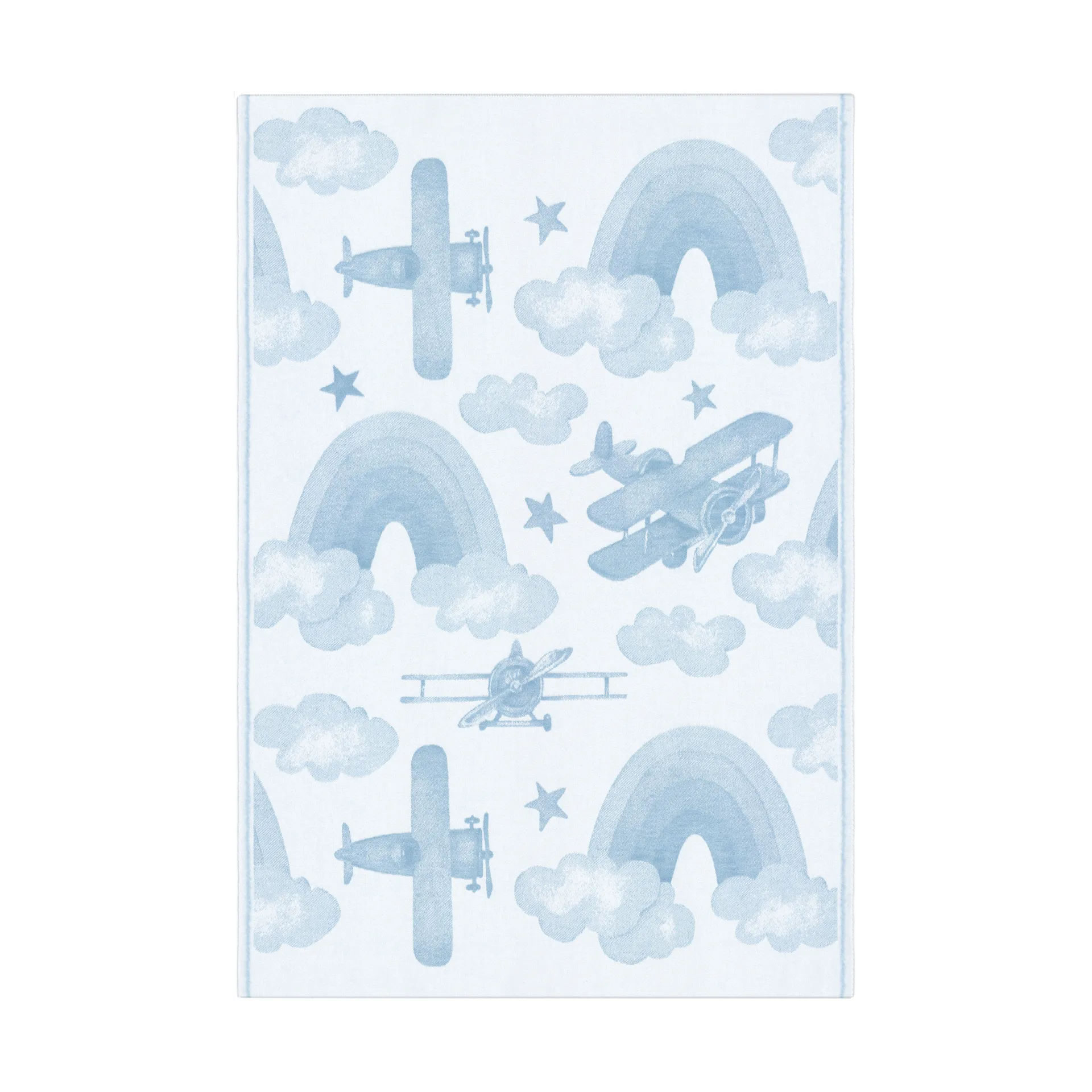 Airplane babyfilt 72x105 cm, Blå Ekelund Linneväveri