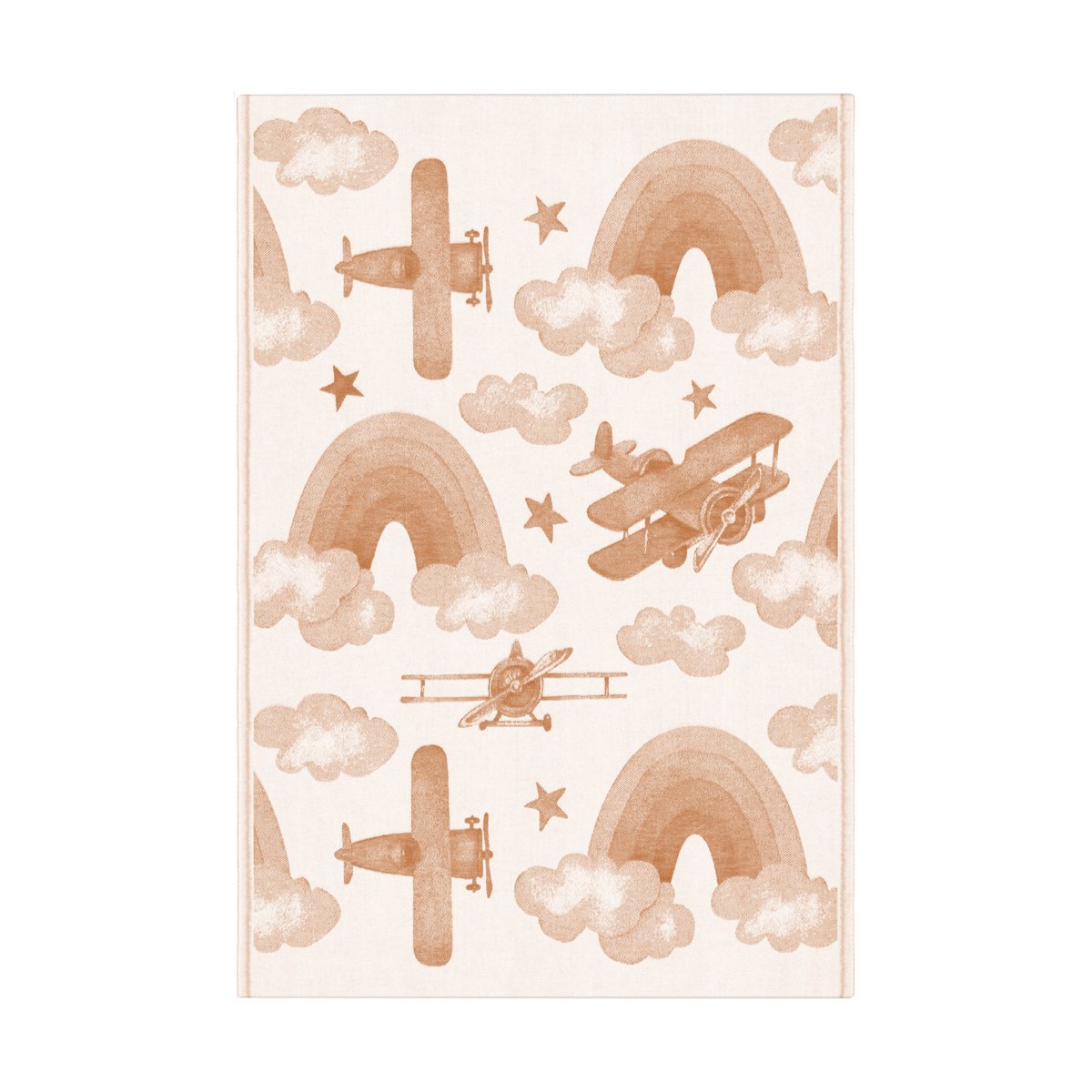Ekelund Linneväveri Airplane babyfilt 72x105 cm Brun