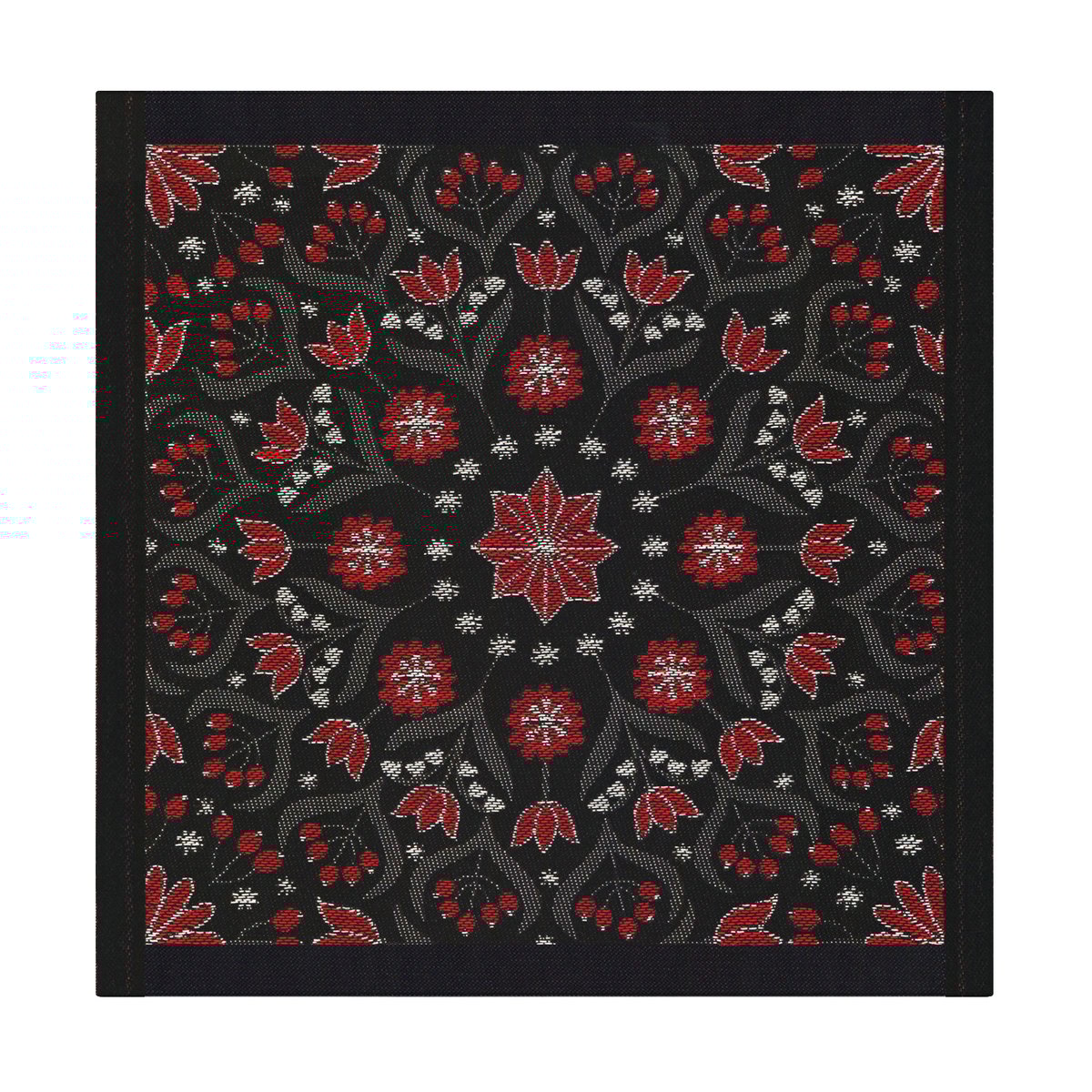 Ekelund Linneväveri Bettys jul servett 35x35 cm Röd-svart
