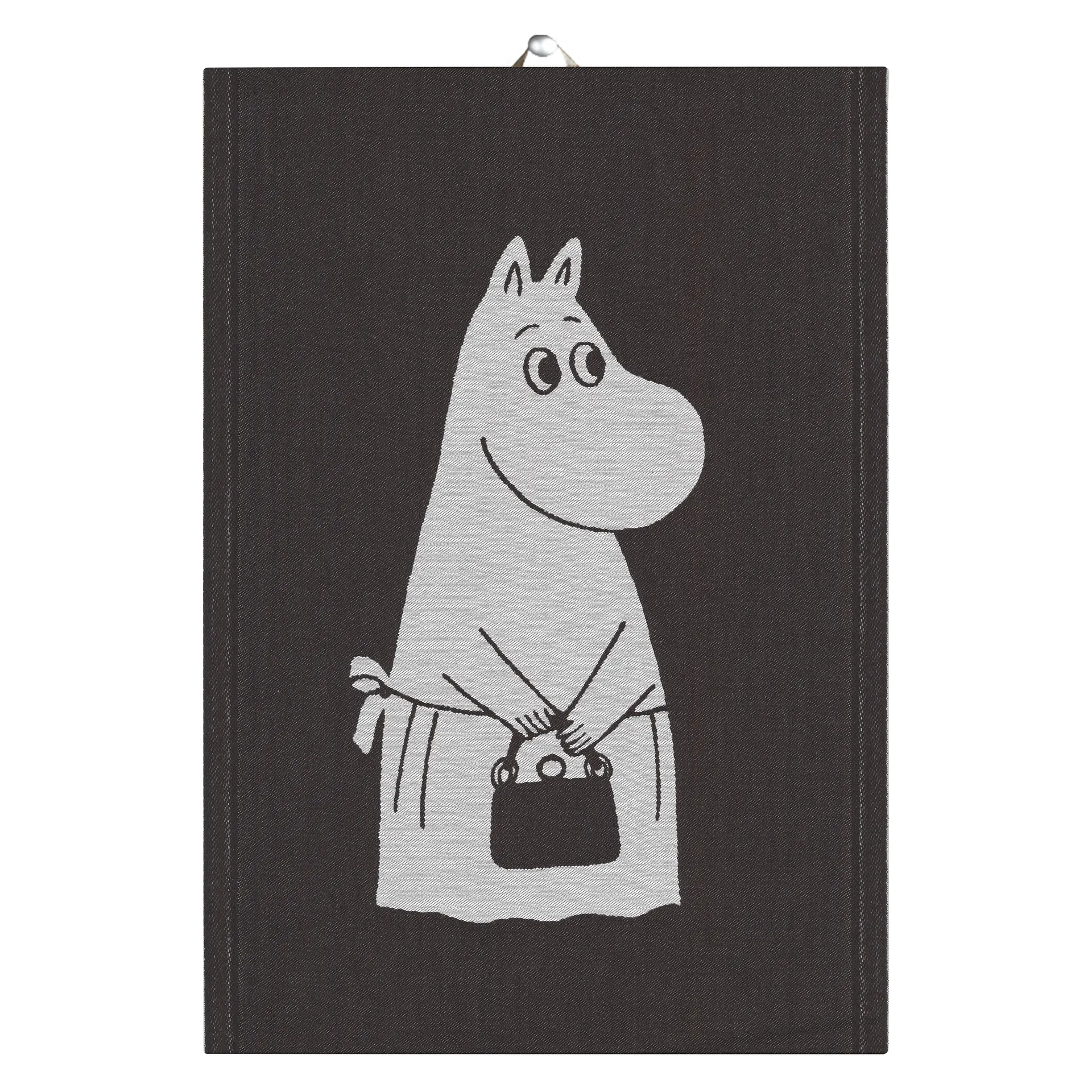 Big Moominmamma kökshandduk 35x50 cm, Svart Ekelund Linneväveri
