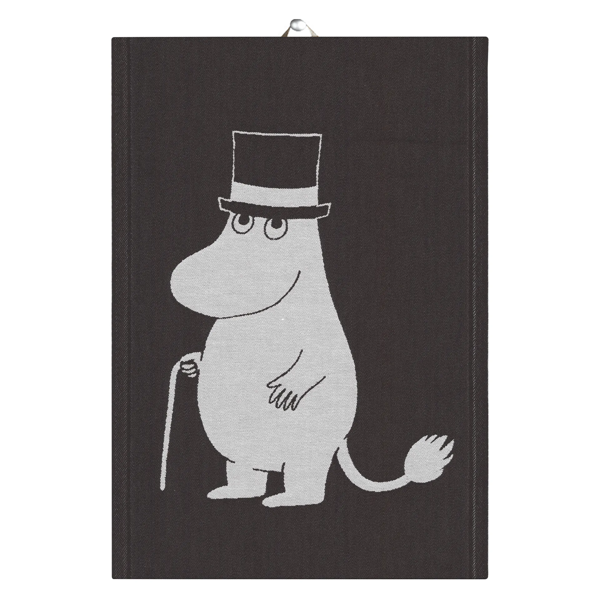 Big Moominpappa kökshandduk 35x50 cm, Svart Ekelund Linneväveri