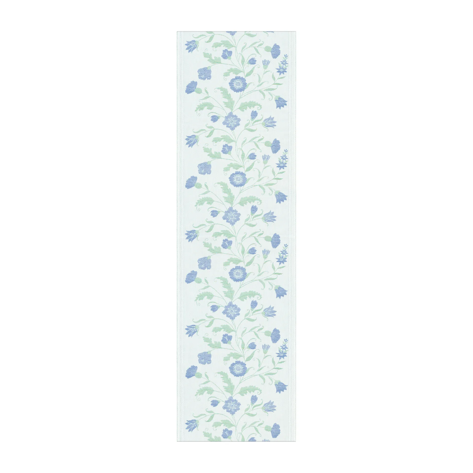 Blå blom löpare, 35x120 cm Ekelund Linneväveri