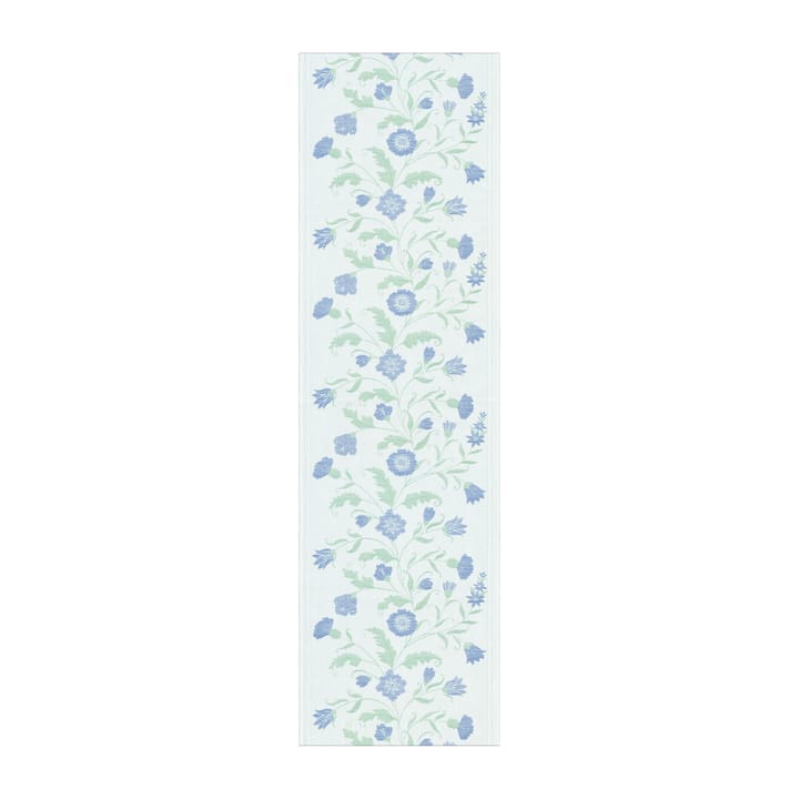 Blå blom löpare, 35x120 cm Ekelund Linneväveri