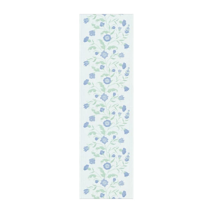 Blå blom löpare - 35x120 cm - Ekelund Linneväveri