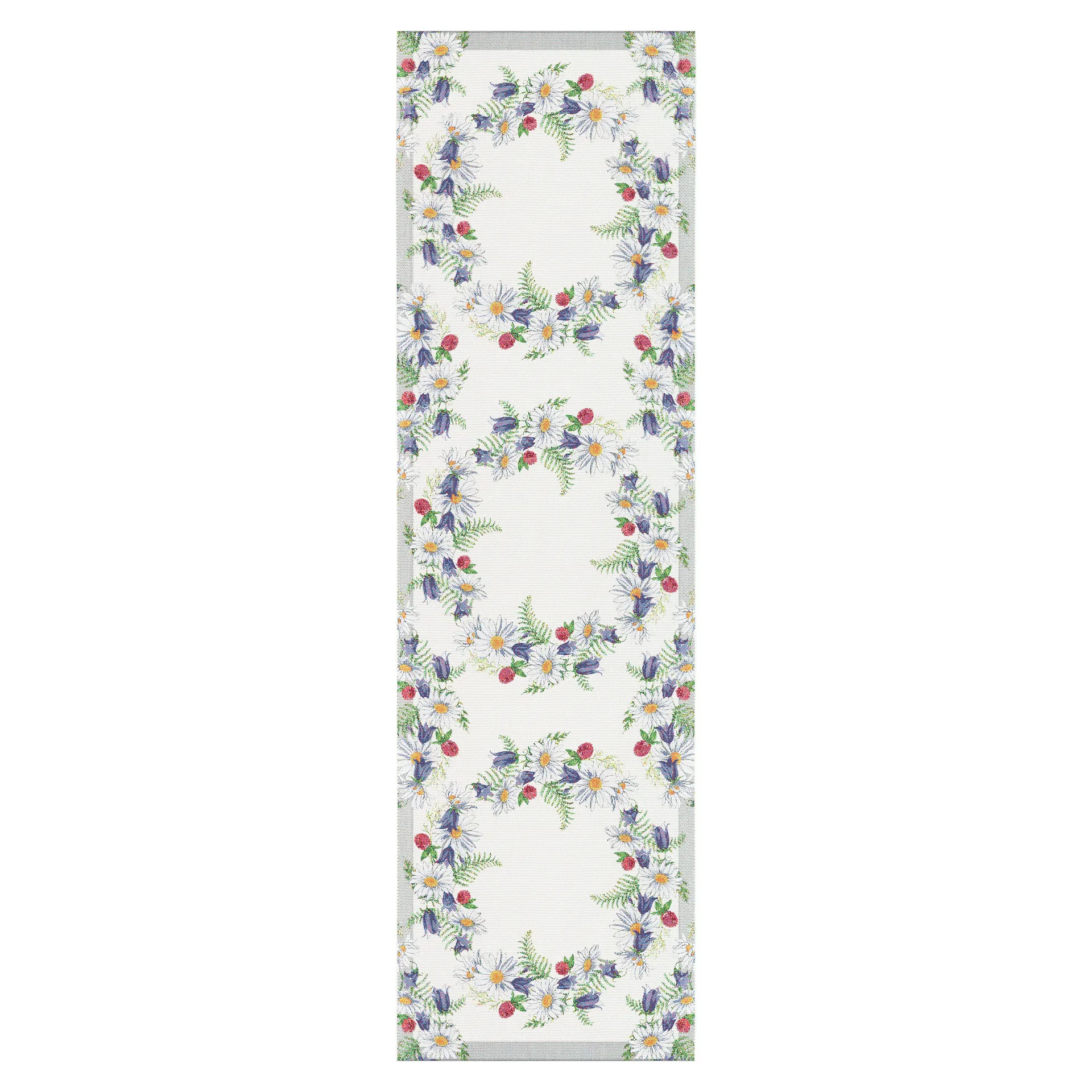 Blomkrans bordslöpare 35x120 cm, Multi Ekelund Linneväveri