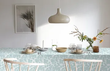 Blomranka bordsduk - 150x150 cm - Ekelund Linneväveri