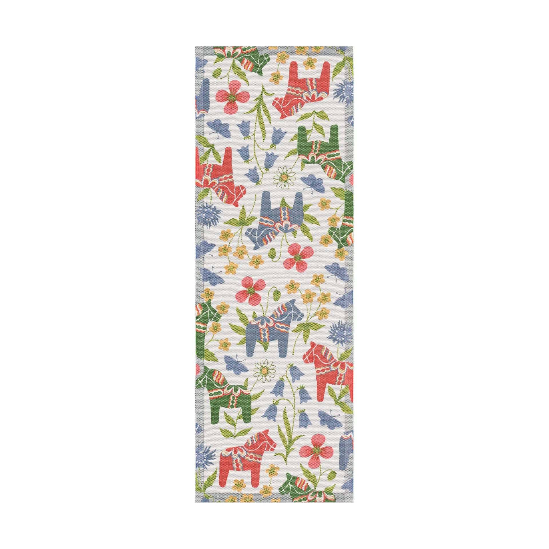 Blomsterhäst bordslöpare 35x100 cm, Multi Ekelund Linneväveri