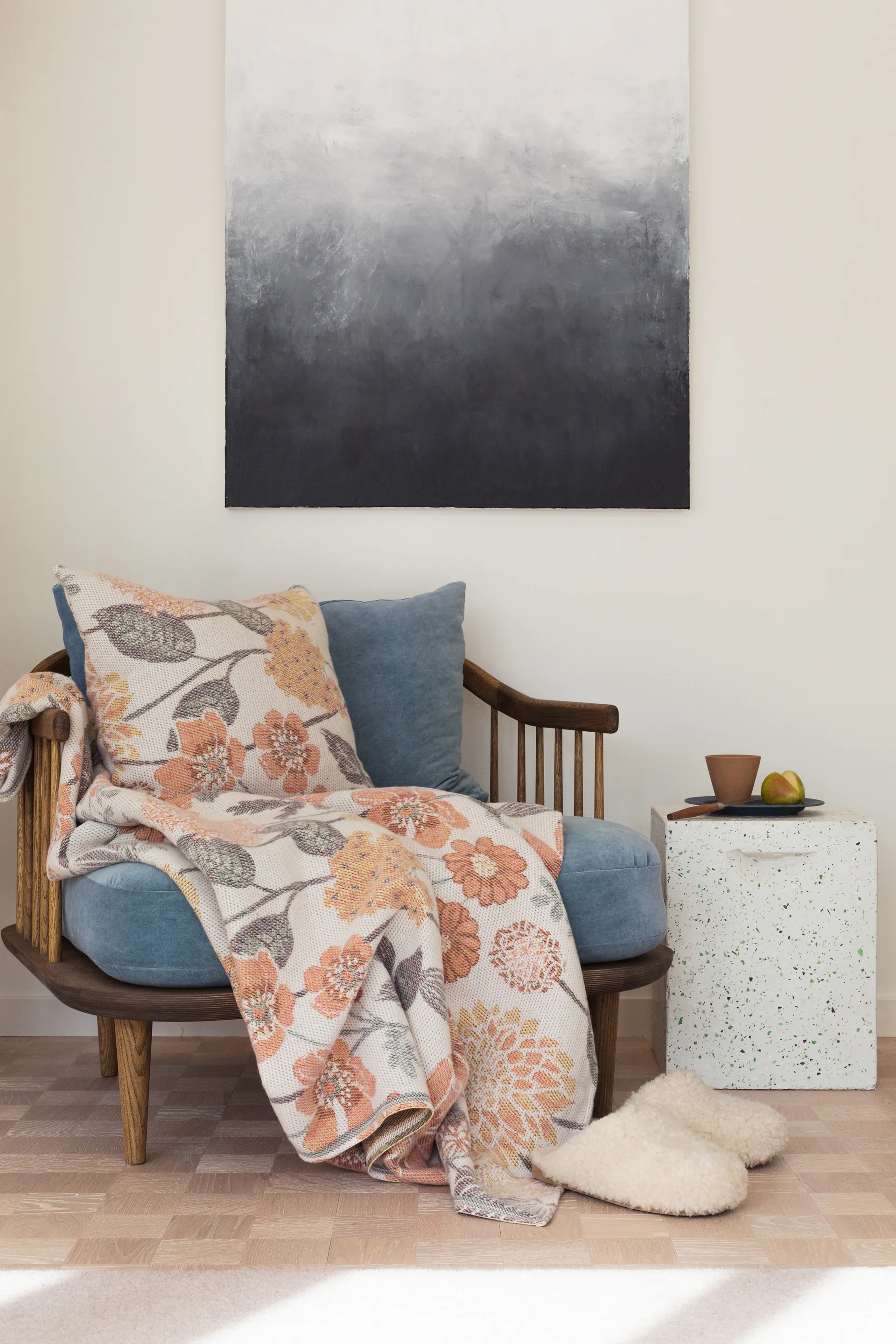 Bodum bomullsfilt 140x170 cm, Orange Ekelund Linneväveri