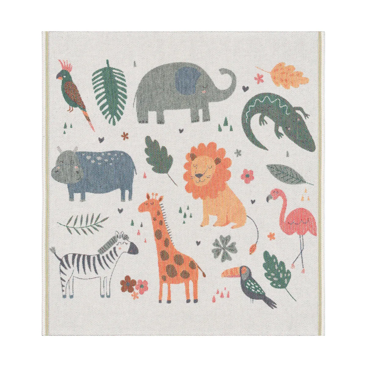 Ekelund Linneväveri Djungeldjur babyfilt 70x75 cm Multi