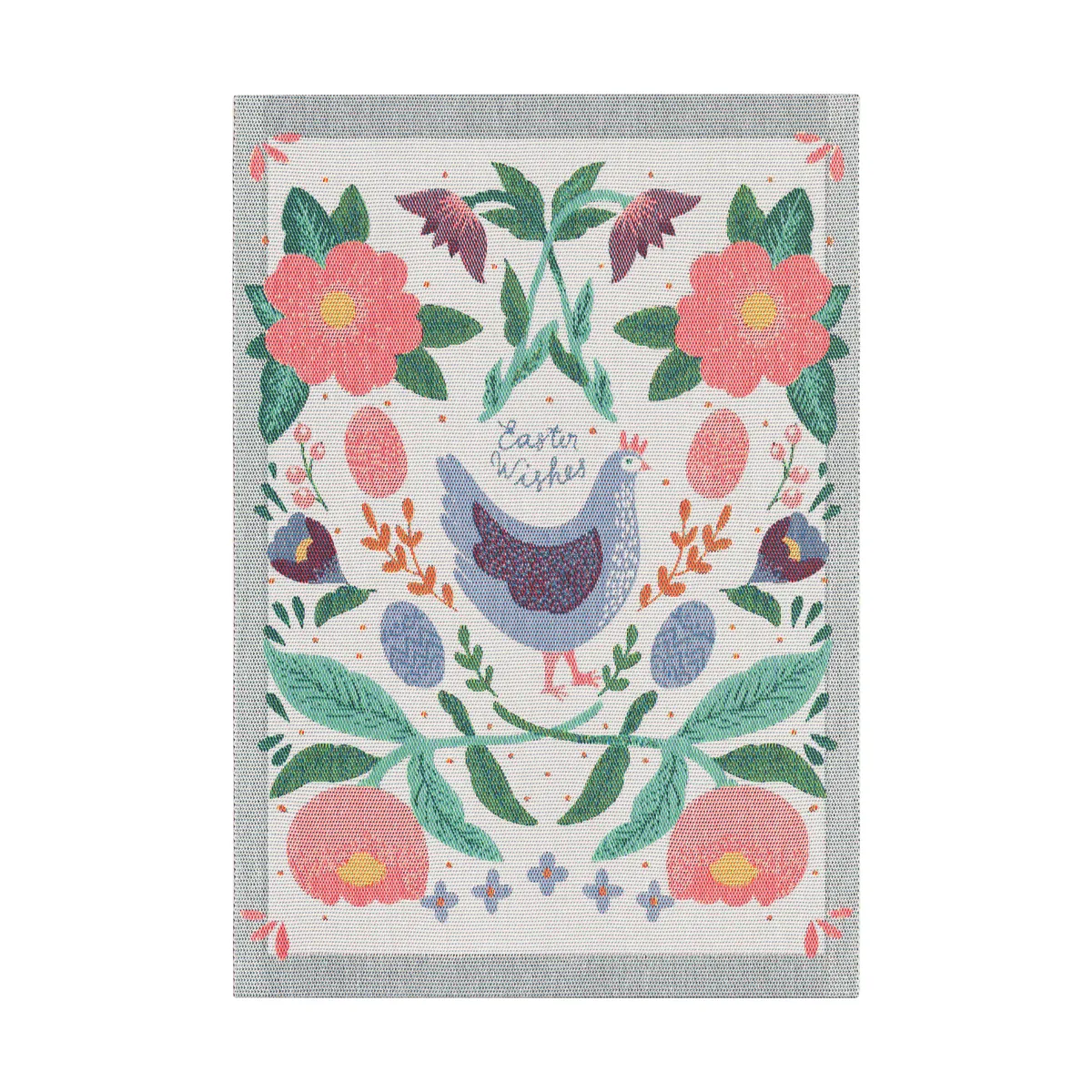 Ekelund Linneväveri Easter chicken kökshandduk 35x50 cm Multi