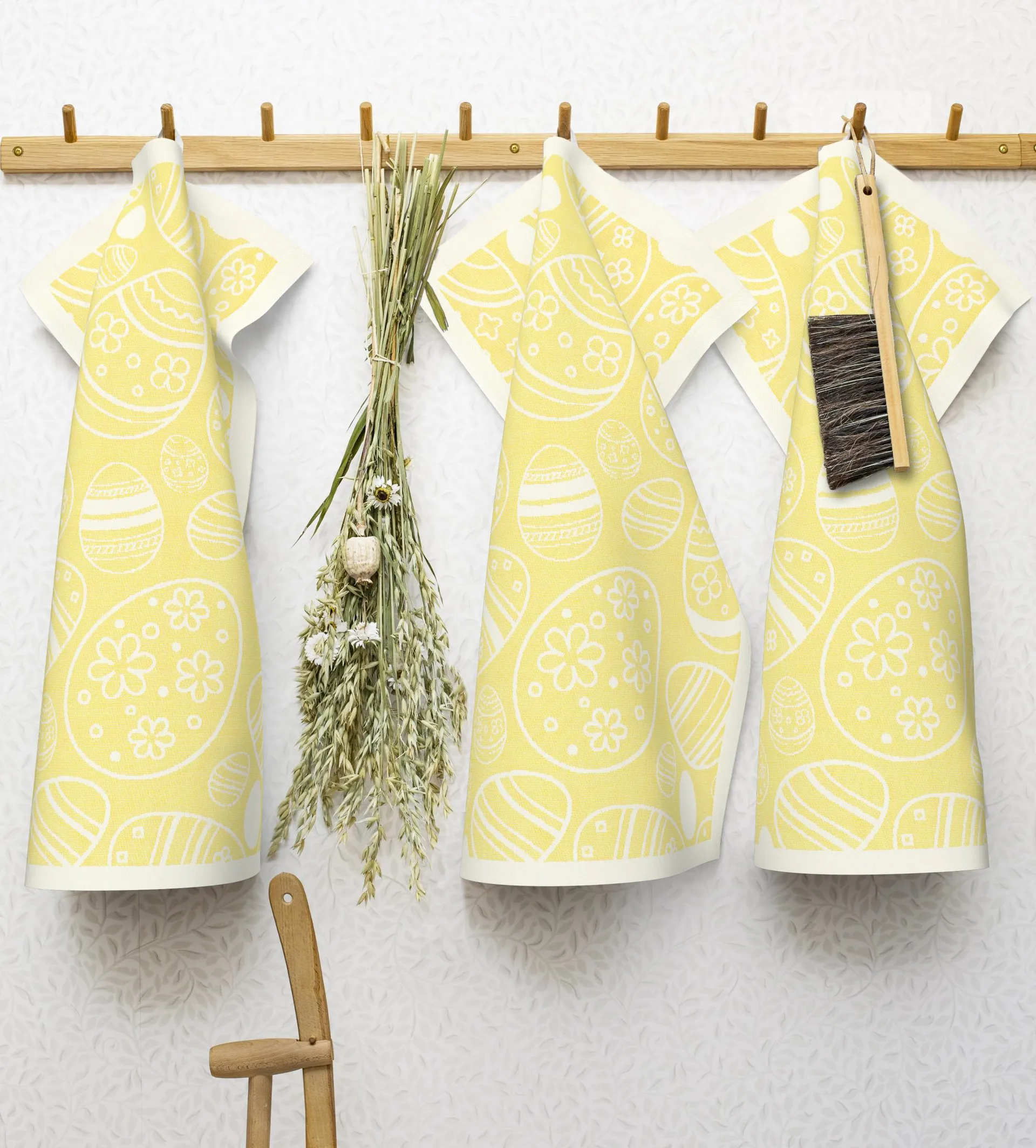 Easter Egg kökshandduk 35x50 cm, Gul Ekelund Linneväveri