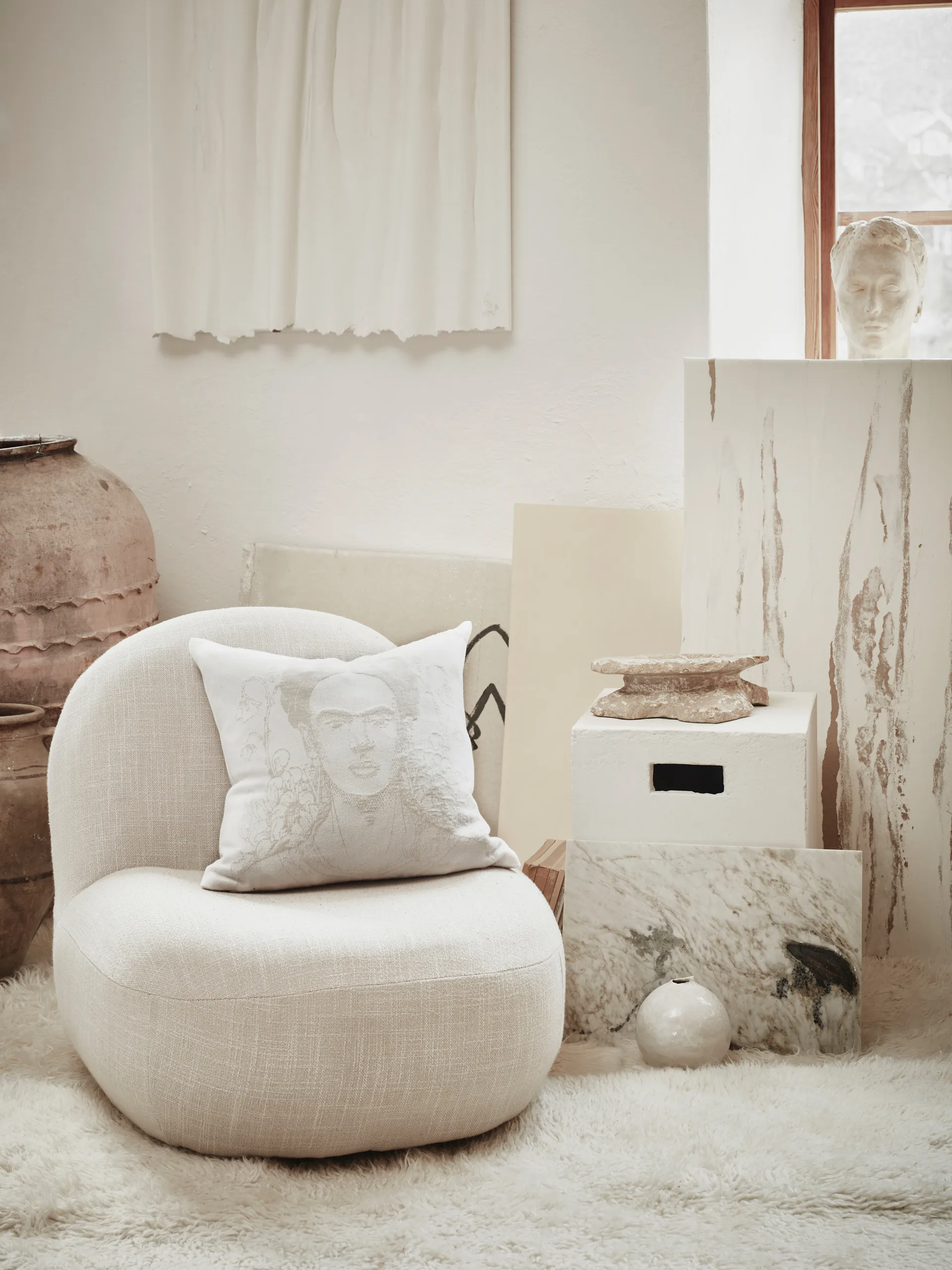 Frida Kahlo kuddfodral 40x40 cm, Belleza Ekelund Linneväveri