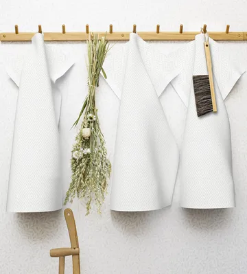 Gåsöga kökshandduk blekt - 35x50 cm - Ekelund Linneväveri