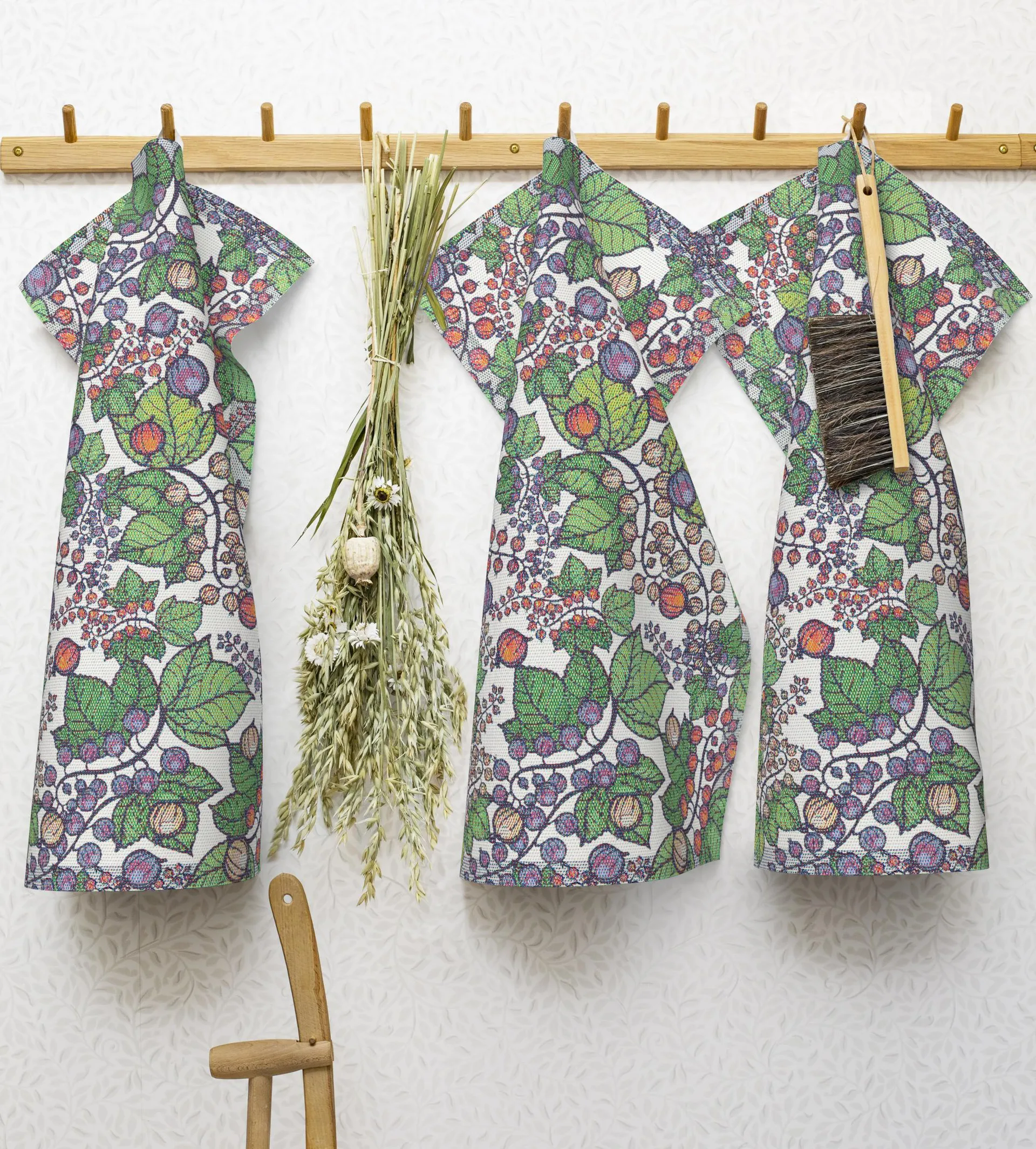 Gooseberries kökshandduk 35x50 cm, Grön Ekelund Linneväveri