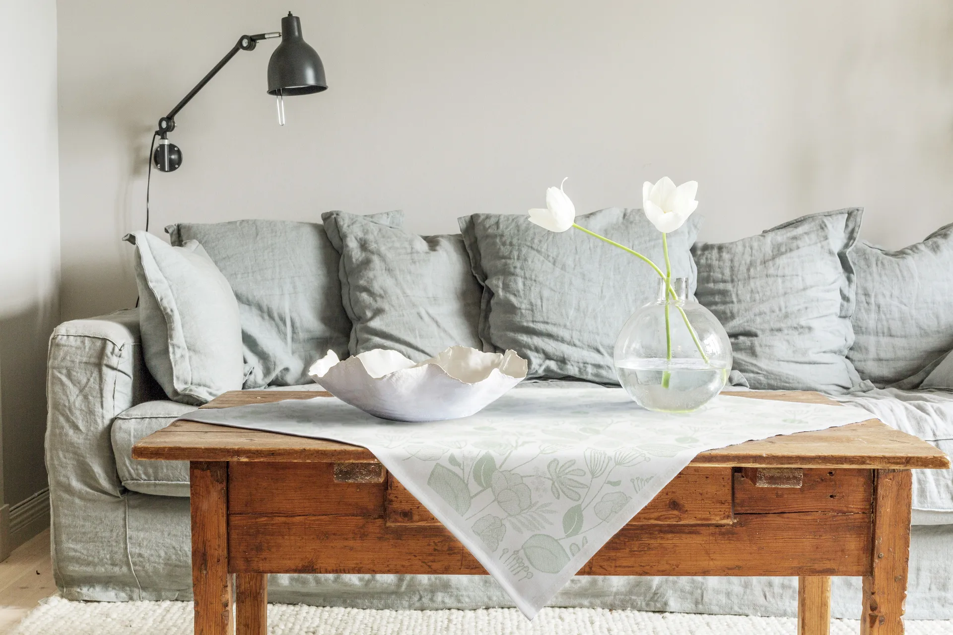 Grönska bordsduk 75x75 cm, Grön Ekelund Linneväveri