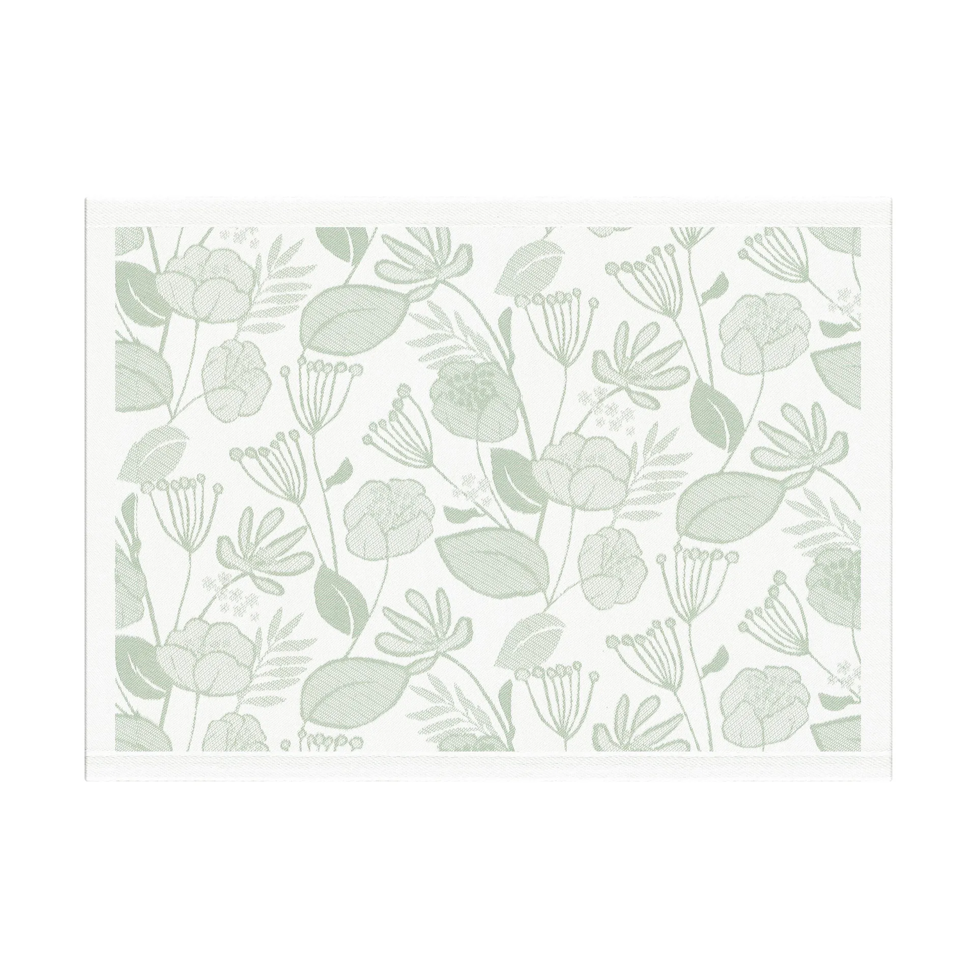 Grönska bordstablett 35x48 cm, Grön-vit Ekelund Linneväveri